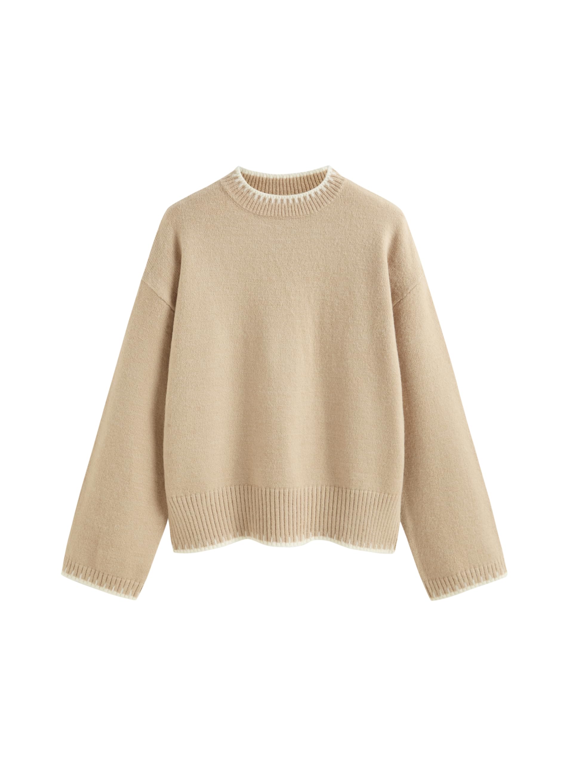 CIDER Womens Sweater Long Sleeve Split Hem Color Block Crew Neck Tops Fall Outfits