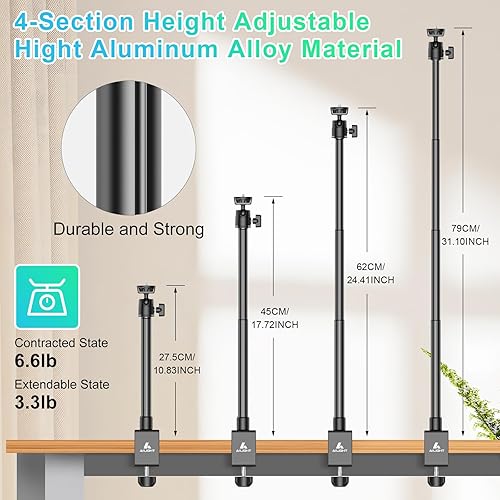 Miniatura 4 de Ailight Soporte de cámara web para escritorio, soporte de escritorio ajustable para cámara web para Obsbot GoPro Anker Insta Logitech C922 C930e
