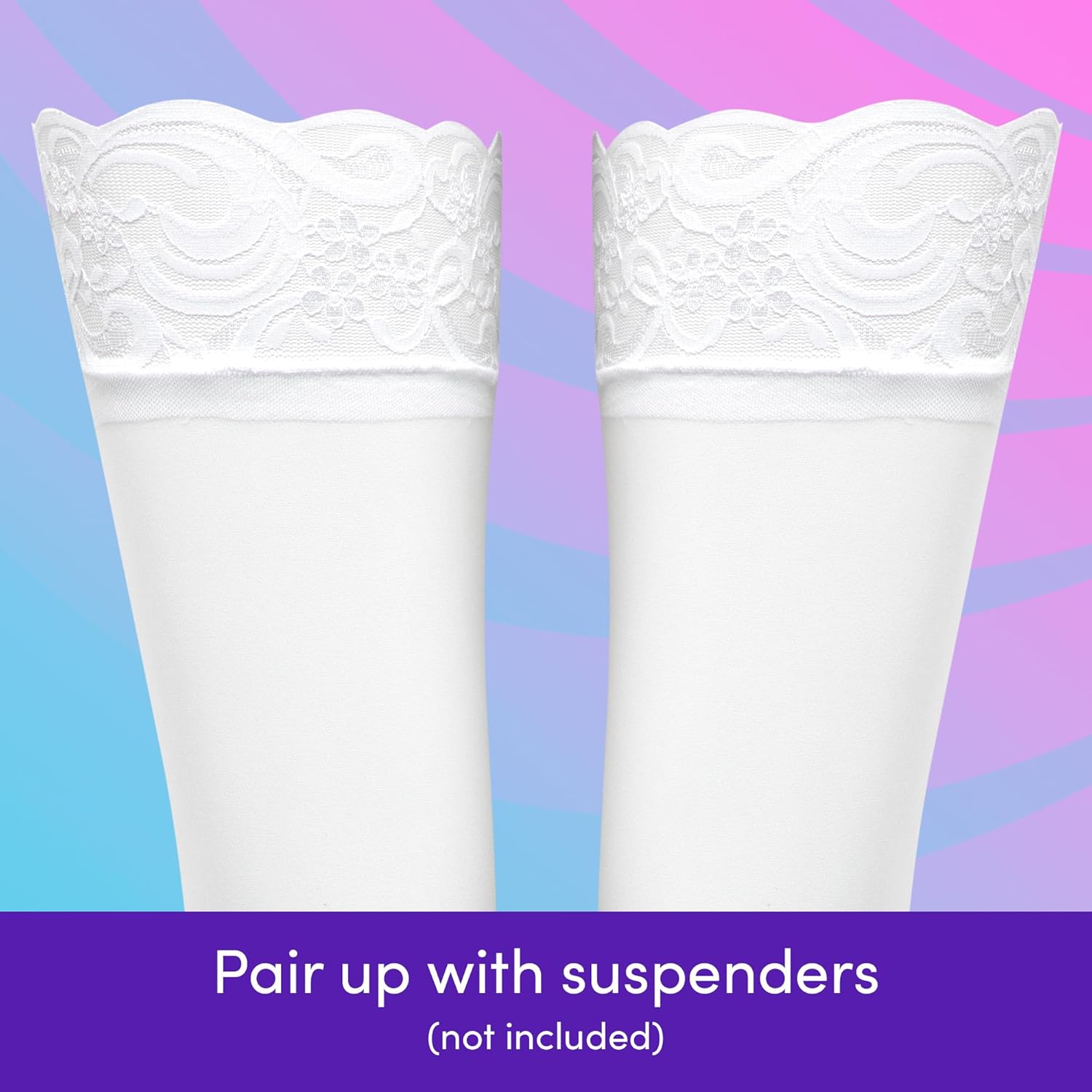 Lovehoney Lingerie Women's Stocking Plus Size Bundle | Red, Black & White 14-18 Thigh High Nylon Stockings