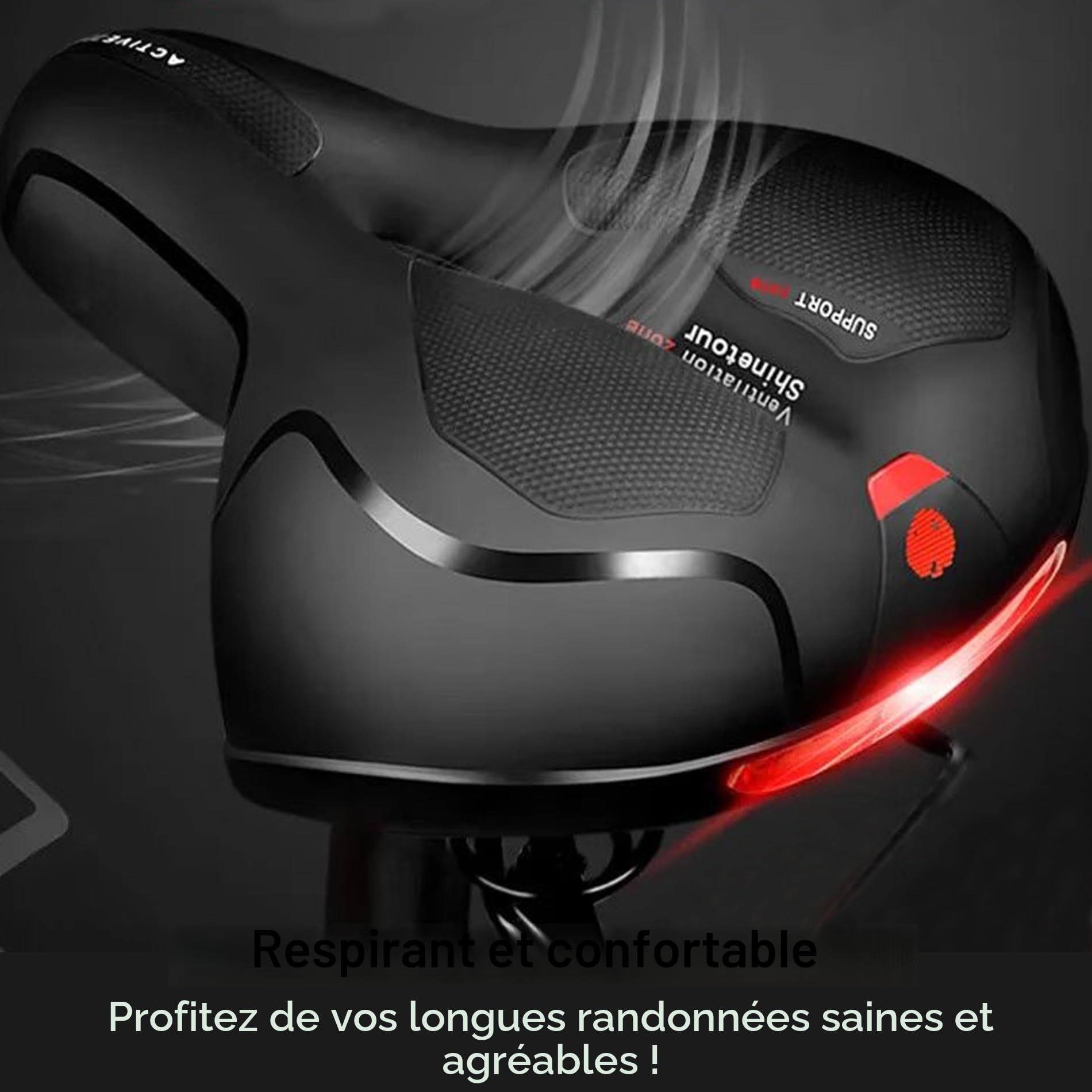 Selle de vélo ergonomique en gel confortable pour homme et femme - Avec housse étanche et clé à molette, douce, respirante, amortissante pour la plupart des vélos