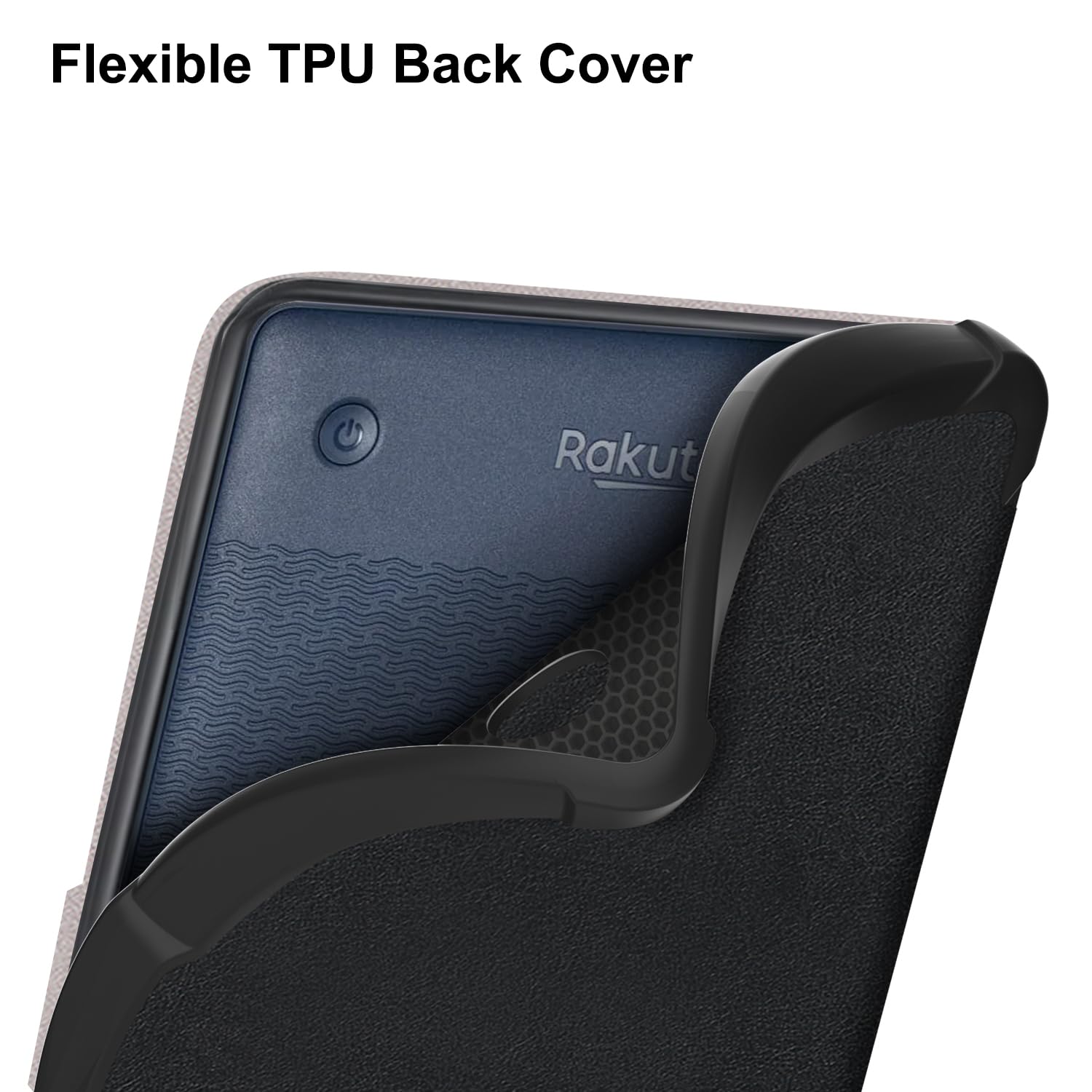 Housse Coque Ultra Fine pour Kobo Clara Colour/2E/BW - Étui Automatique Veille/Réveil avec Dragonne, Noir