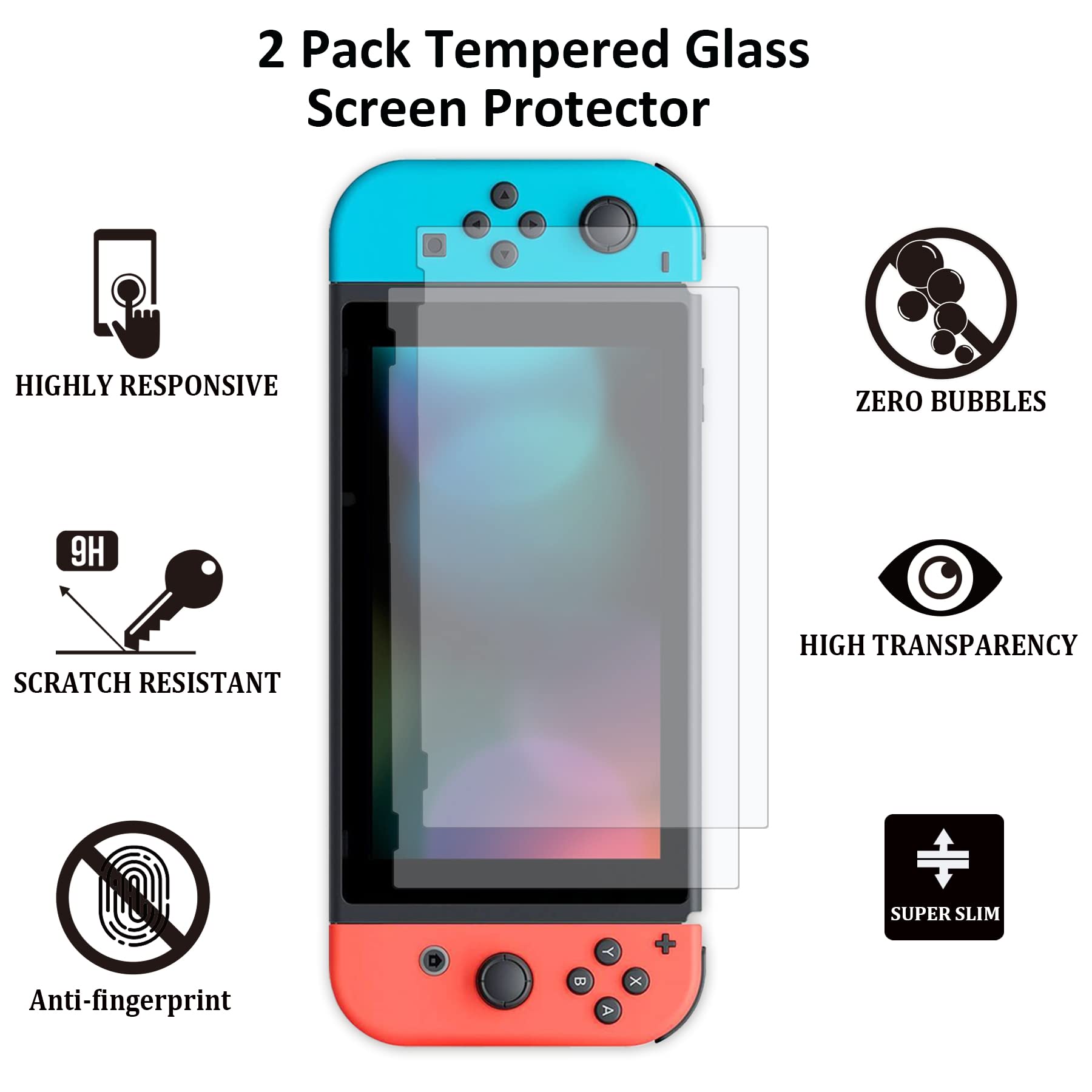 Switch - Bundle di accessori per videogiochi Nintendo Switch, kit con borsa per il trasporto, volante, protezione schermo, base di ricarica, maniglie, tappi (23 in 1)