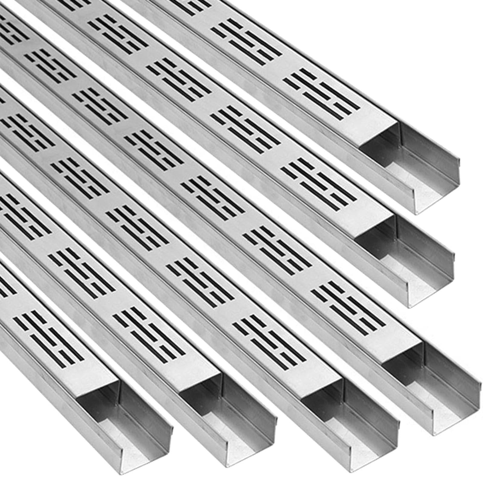 GJZQDKX Water Drainage System with Removable Grate, Stainless Steel French Drain Kit for Yard, Garage, Driveway, Rectangular Drainage Guttering Pipe