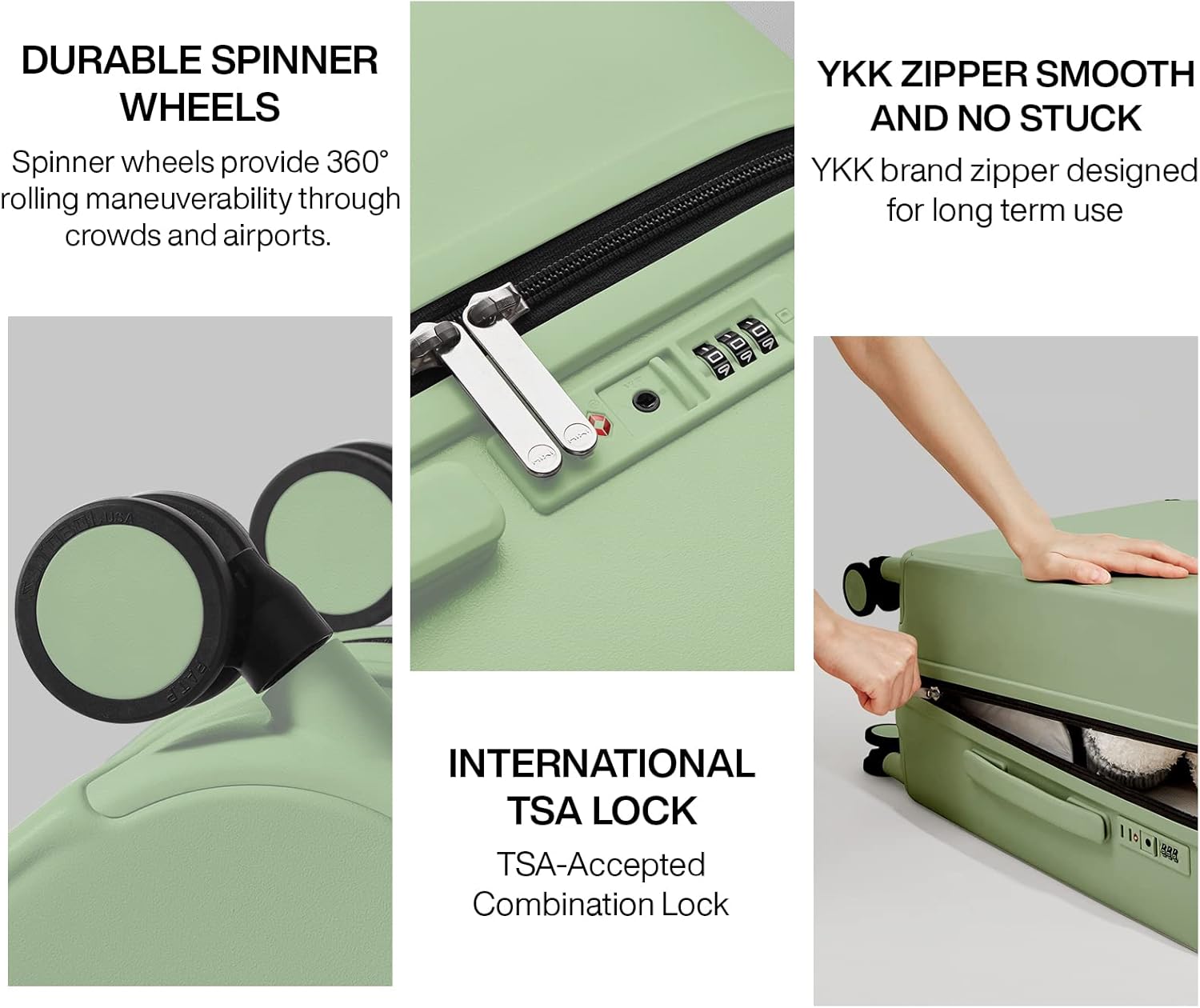 Review Mixi Carry On Luggage Suitcase with Spinner Wheels Hardshell