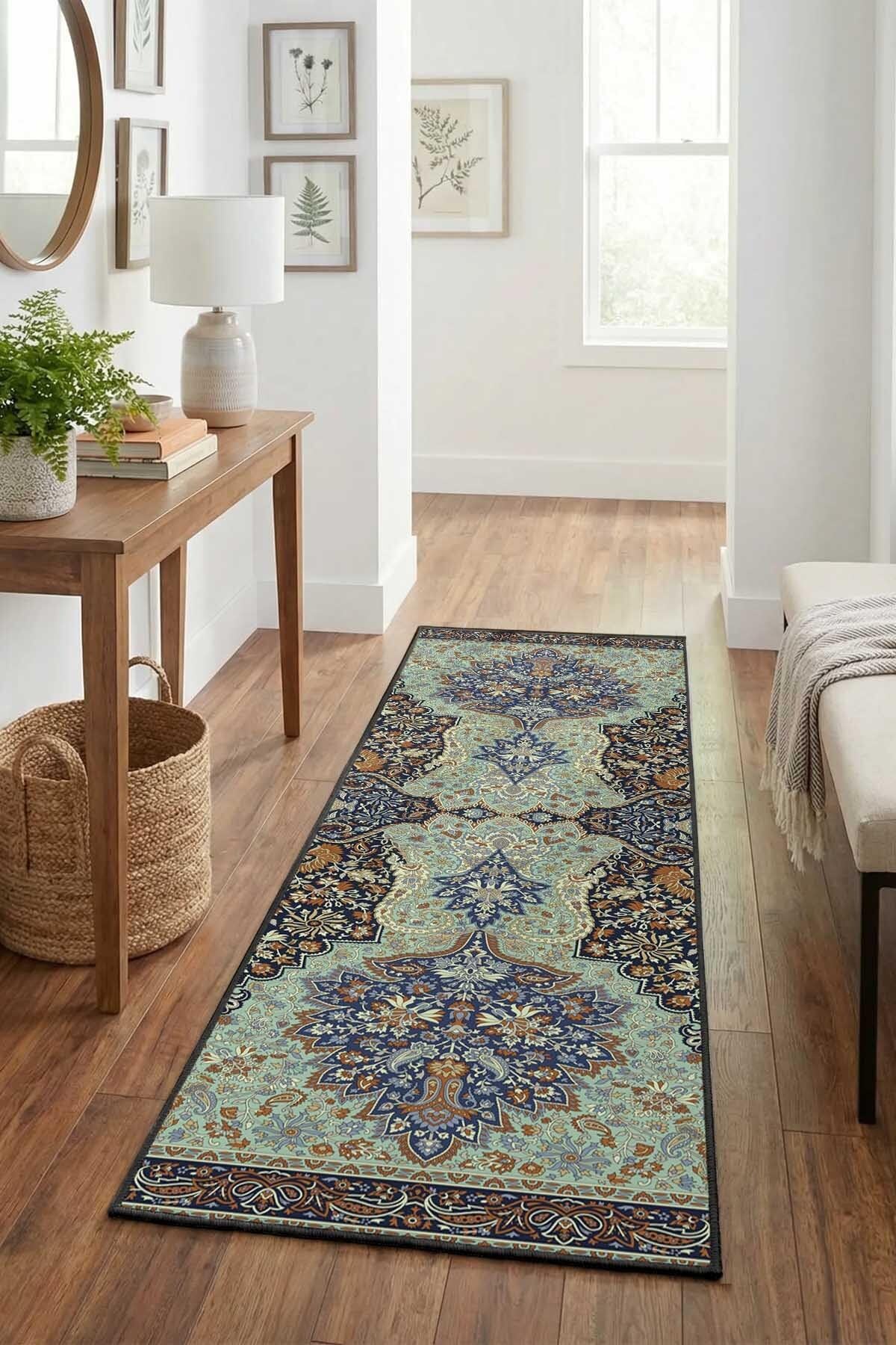 Monnhein Vizon Yolluk A-25 - Yıkanabilir, Kaymaz Taban, Dijital Baskılı, Leke Tutmaz, İnce Hav, Modern Koridor, Mutfak, Antre ve Salon için Dekoratif Yolluk