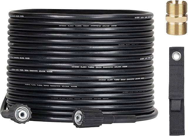 15M High Pressure Washer Hose, Replacement Power Washer Hose, Jet Wash Extension Hose with M22 Male Thread Connector for Most of Pressure Washer with M22 14mm Thread,18Mpa/2610PSI