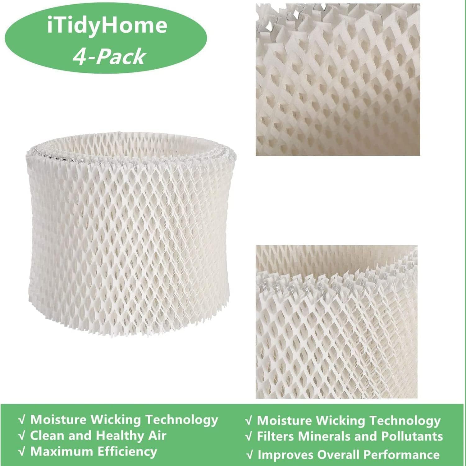 Paquete de 4 filtros humidificadores de cabecera para humidificadores de cabecera de dosel (blanco) 3