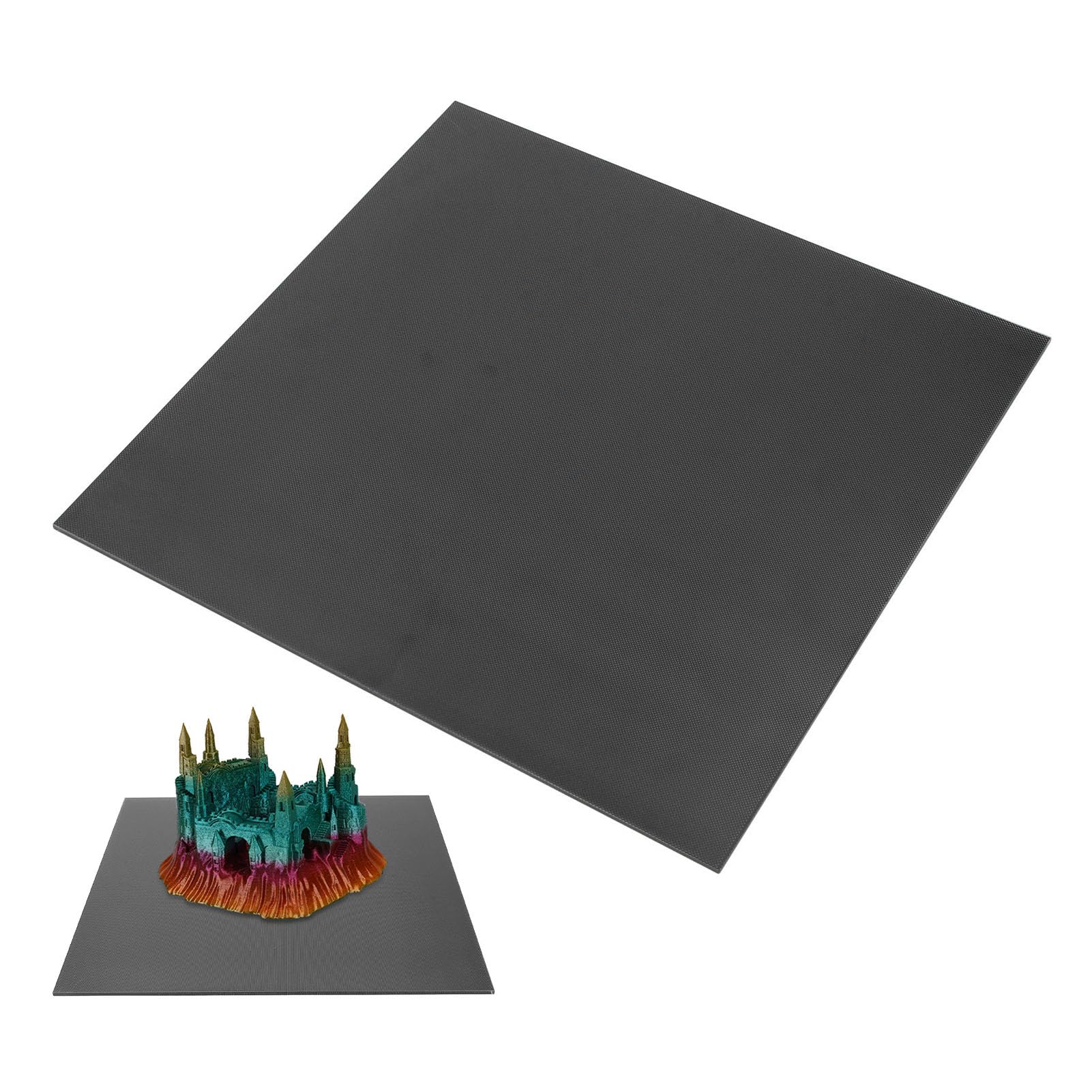 Aramox Piastra di Costruzione in Vetro per Stampante 3D con Rivestimento Microporoso Superficie del Piano di Stampa 377x370x4mm Forte Adesione Facile Rilascio Facile Pulizia per la Stampa Ender 5 Plus