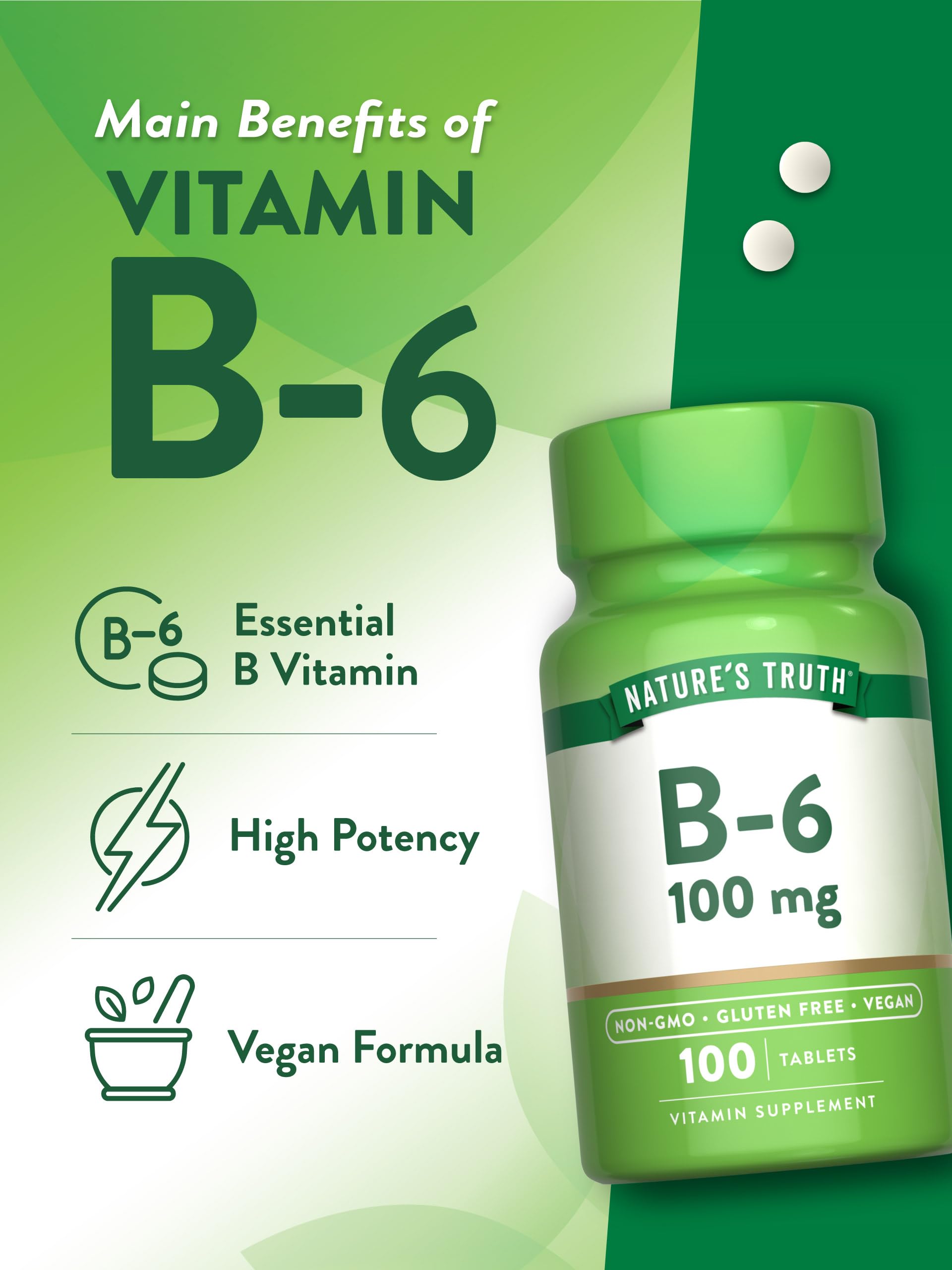 Nature's Truth B6 Vitamin | 100mg | 100 Tablets — Amazon image 5
