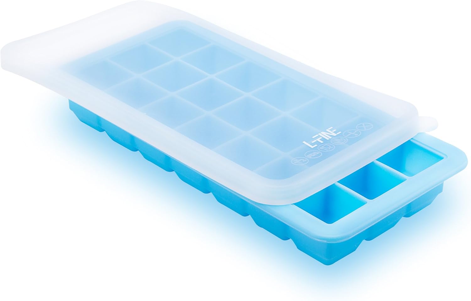 LFine Silicone Ice Cube Trays with Lids 21 Large Ice Cube