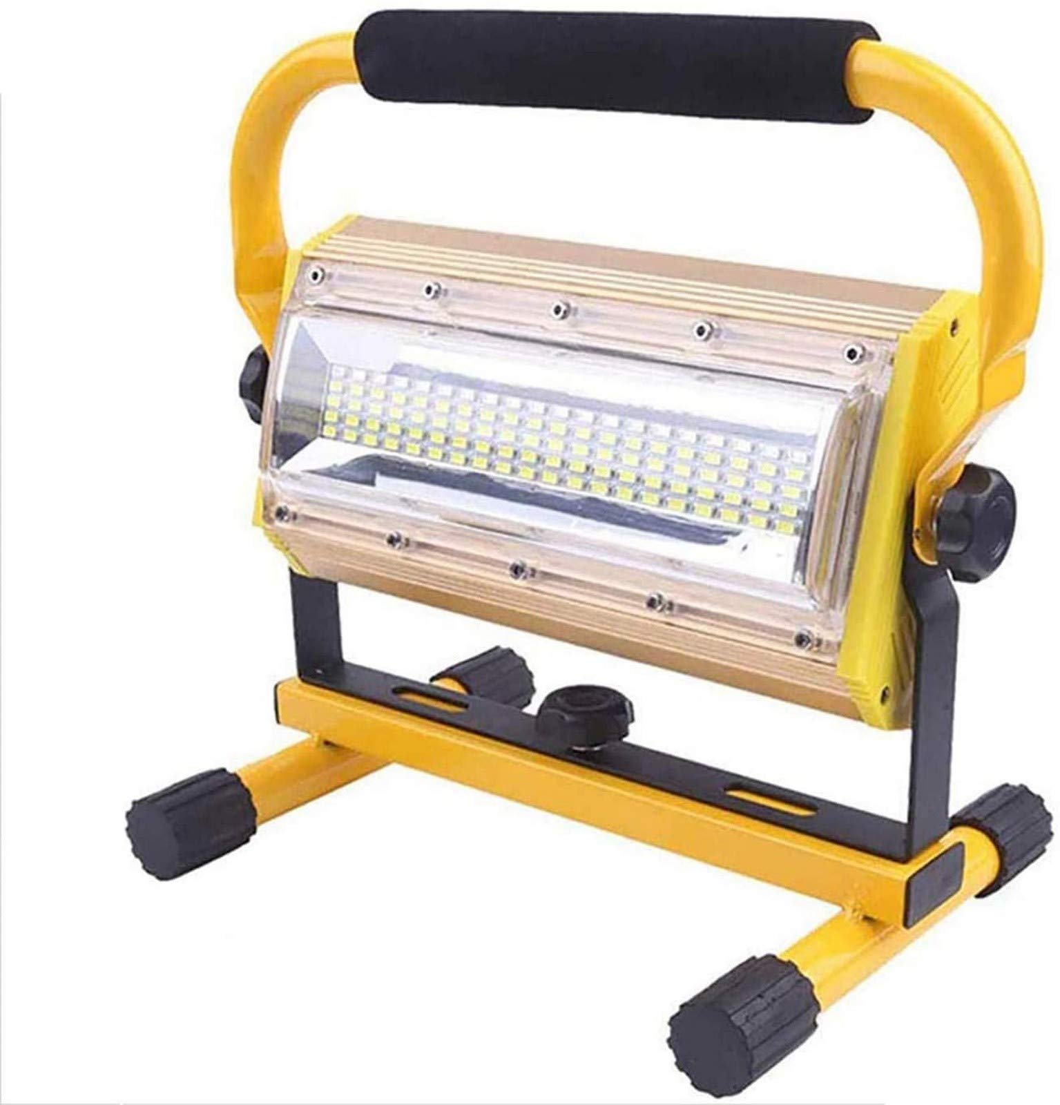 Akumulatorowa lampa robocza Led 100W, bezprzewodowe oświetlenie powodziowe Zasilana bateryjnie, przenośny stojak na reflektory, wodoodporne oświetlenie punktowe IP65 [klasa energetyczna A], zewnętrzne