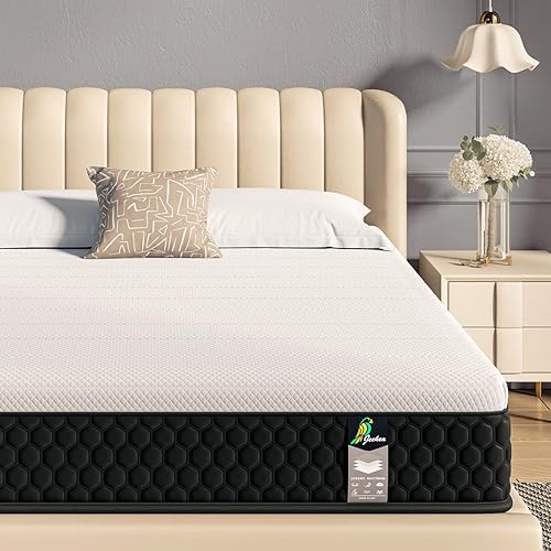 Miniatura 8 de Colchón Híbrido de Tamaño Completo en una Caja, Colchón Firme de 10 Pulgadas con Espuma Viscoelástica, Aislamiento de Movimiento y Fuerte Soporte de