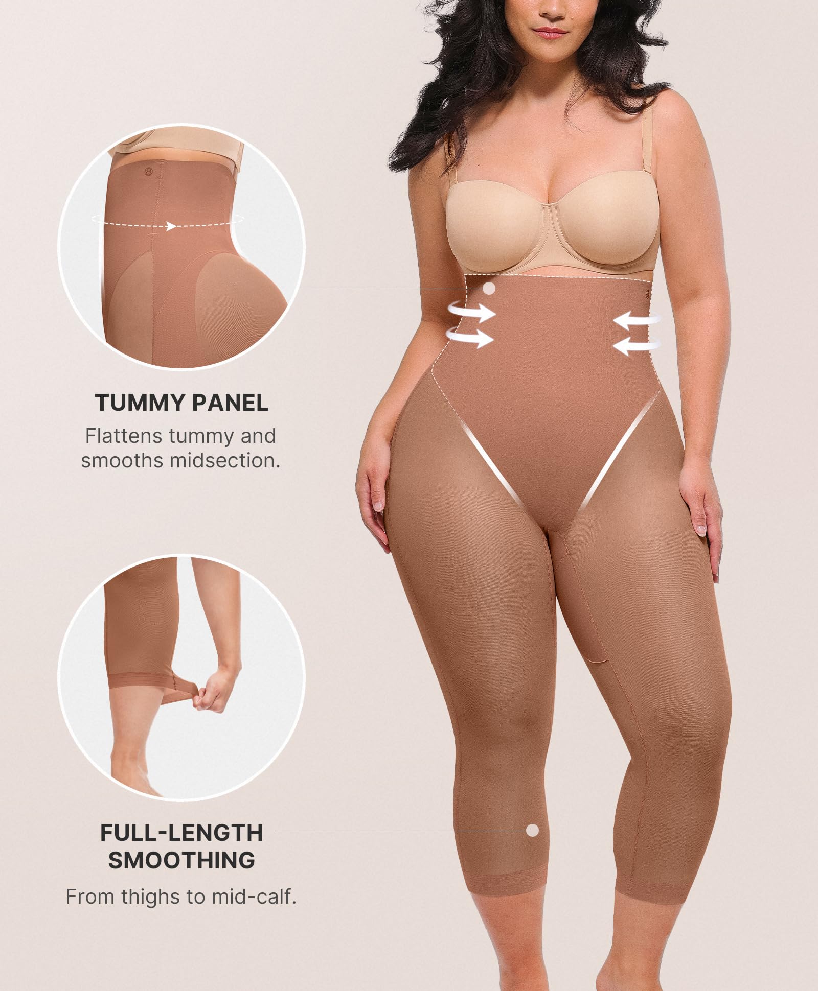 QHQQXN QTANZIQI Shapewear für Damen, Capris, Leggings für Damen, Bauchkontrolle, Unterwäsche, hohe Taille, Body-Po-Lifting-Höschen