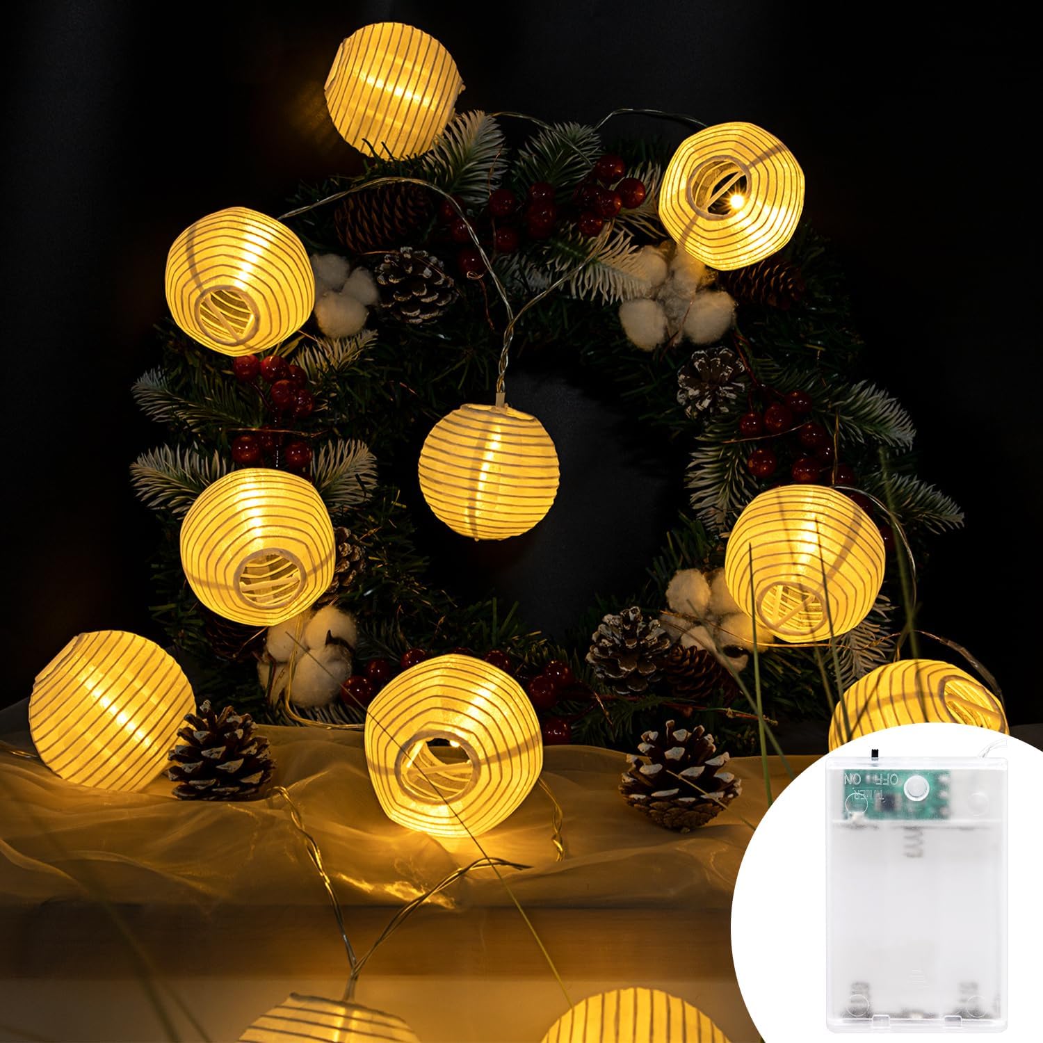 20er Led Lichterkette Mit Stecker Außen Lights4fun 20er Lampion LED Lichterkette Koppelbar warmweiß Innen Außen
