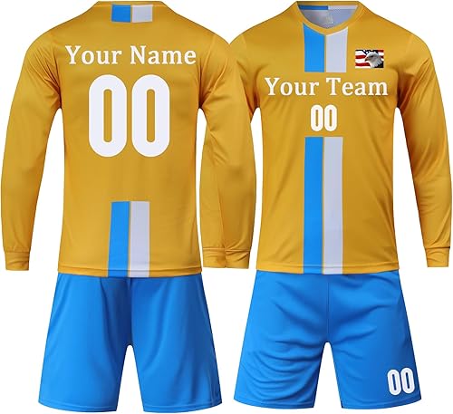 Camiseta de fútbol de portero personalizada para adultosniños, manga larga personalizada y pantalones con logotipo del equipo