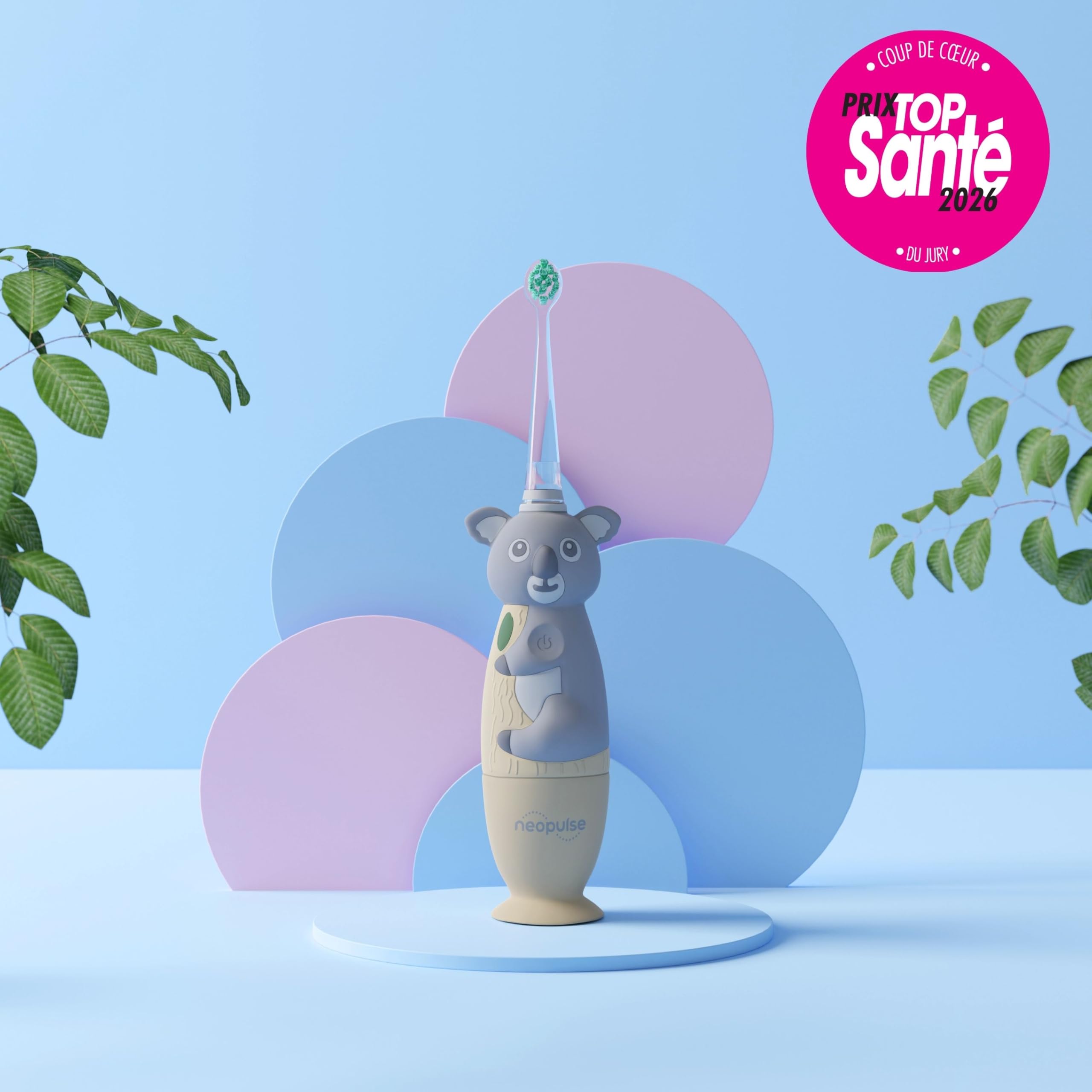 NEOPULSE NEOBABY - Cepillo de dientes eléctrico de vibración o manual para bebé desde el primer diente + cabezal de cepillo ultra suave - inspirado en tecnología sónica - cabeza luminosa -