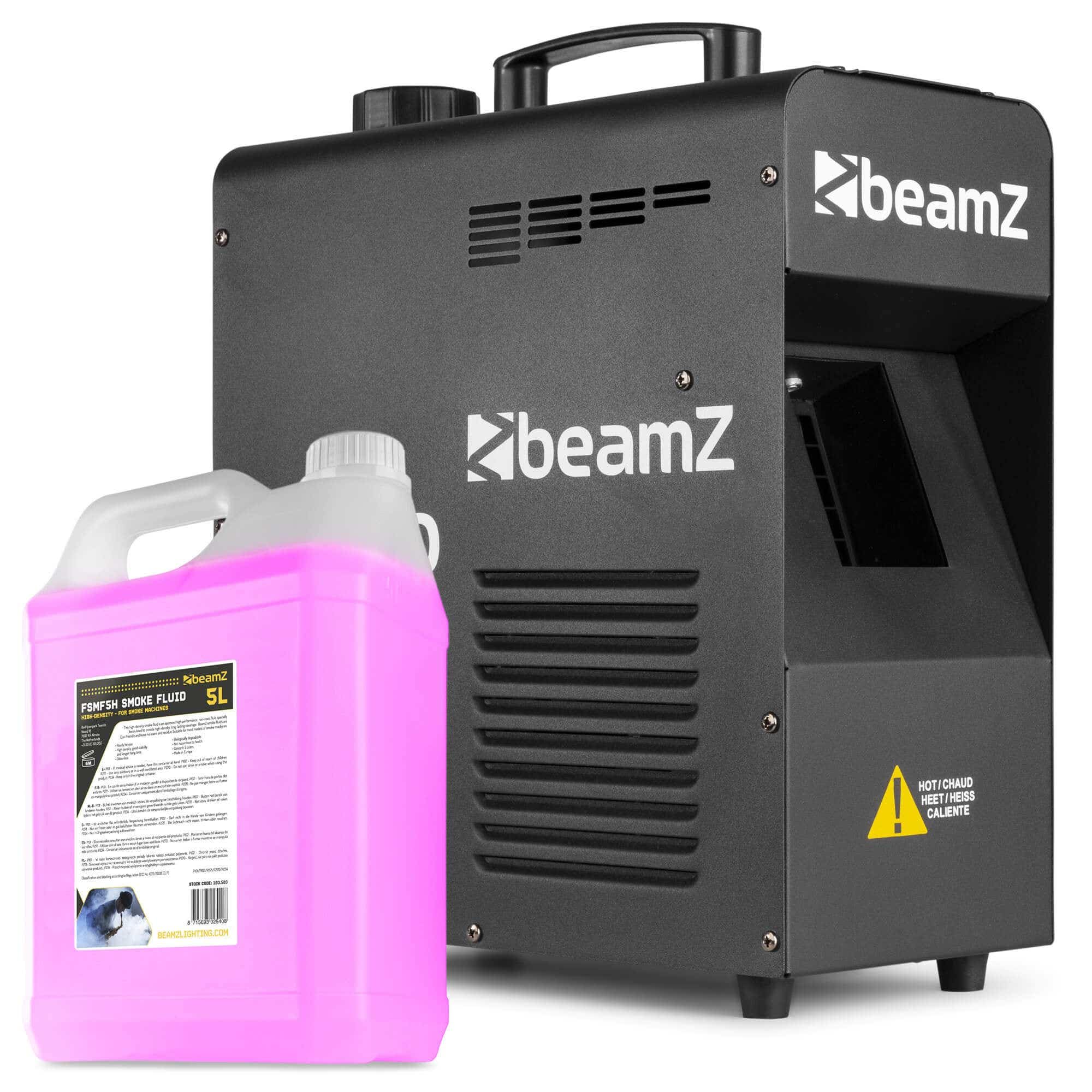 BeamZ H2000 DMX Fazer Smoker 1700W avec 5 Litres de Liquide de Fumée - Idéal pour Animer vos Soirées