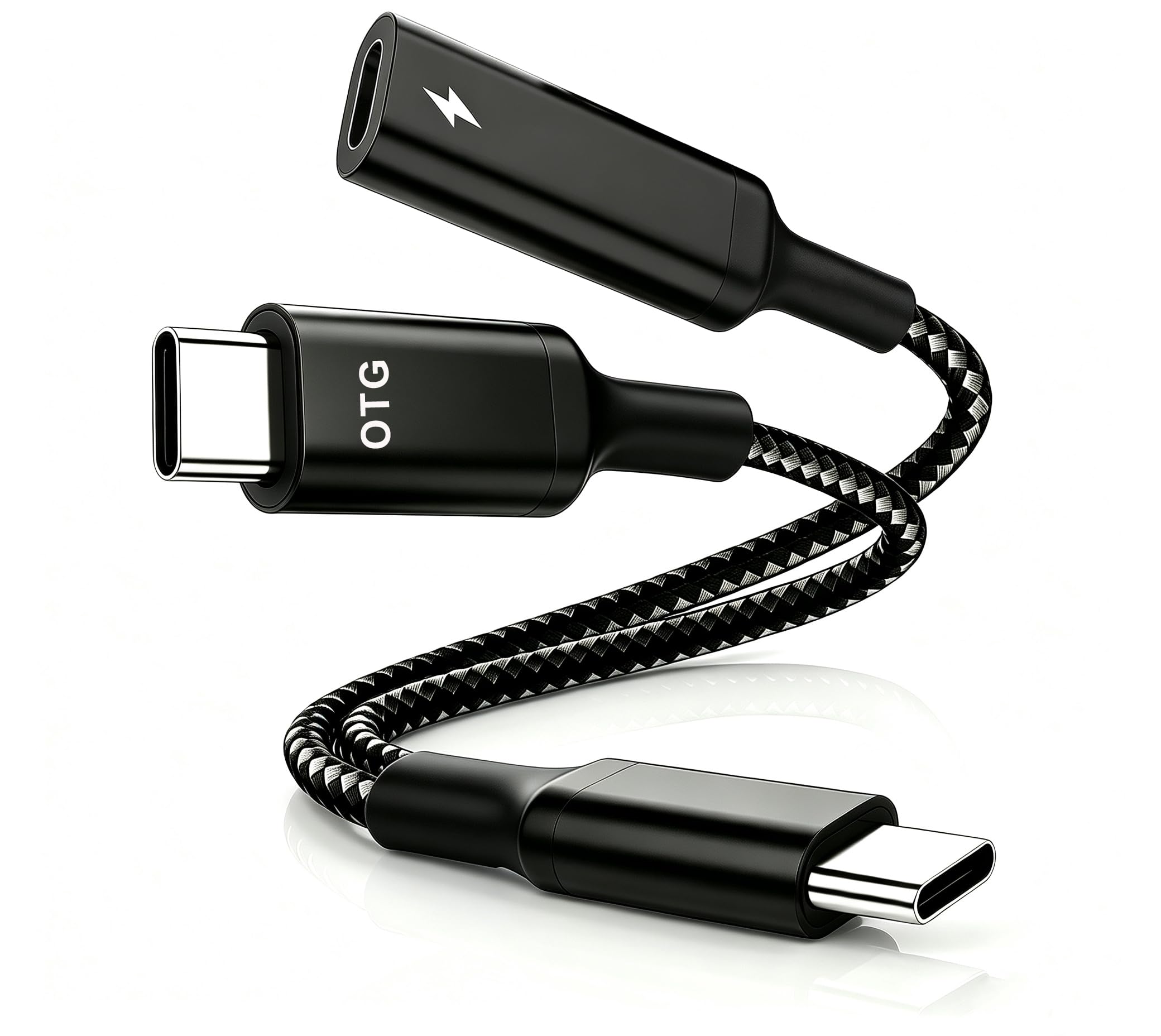 JCMOYUTY USB-C OTG Audio Cord for DJI Mic Mini OTG Splitter Cable, Audio Adapter for iPhone for DJI Mic, Mic2, Mic3, Mini iPhone 15 16 17 18 USB C Charging Cord 15W PD Fast Charge