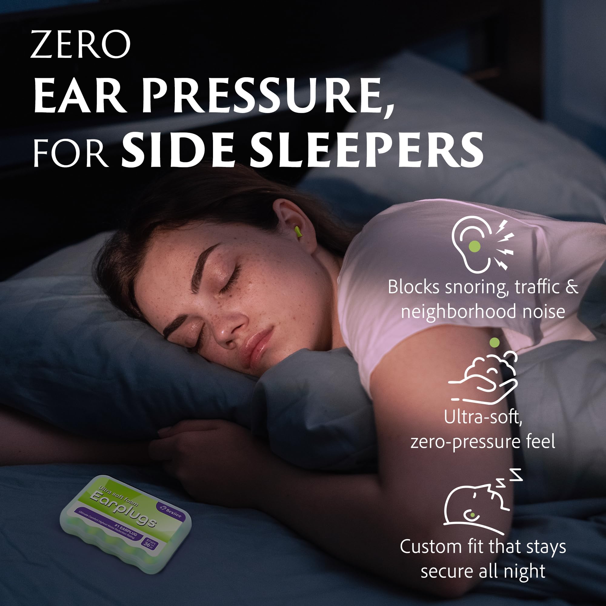 2026 Tapones Oídos Ruido Dormir de Próxima Generación | Reducción de 36dB para Ansiedad y Sueño Profundo | Diseño Sin Presión para Dormir de Lado | 5 Pares