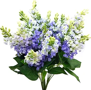 Artificial Fake Flowers Silk Plastic Plant Arrangement for Home Indoor Outdoor Garden Wedding Table Vase Decorations Faux Snapdragon Flower,3 Bouquets (Lilac)
