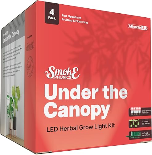 Miracle LED Smokephonics - Kit de luces de cultivo para interiores bajo el dosel, doble rendimiento de plantas, bombillas de cultivo de repuesto de