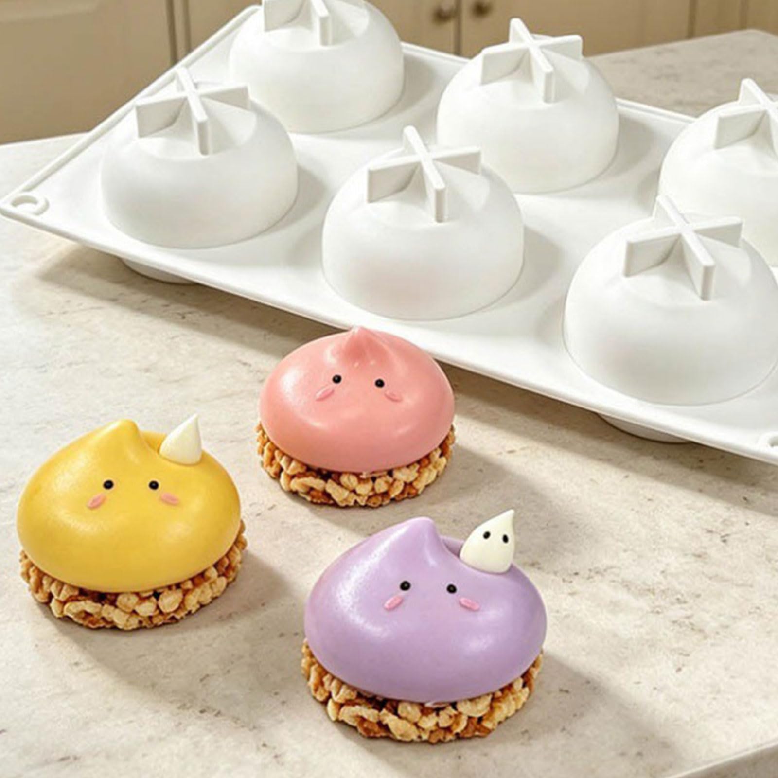 Moldes de silicona fantasmal con 6 cavidades para hornear chocolate para hornear profesionales y cocineros caseros iguales moldes de chocolate fantasmales