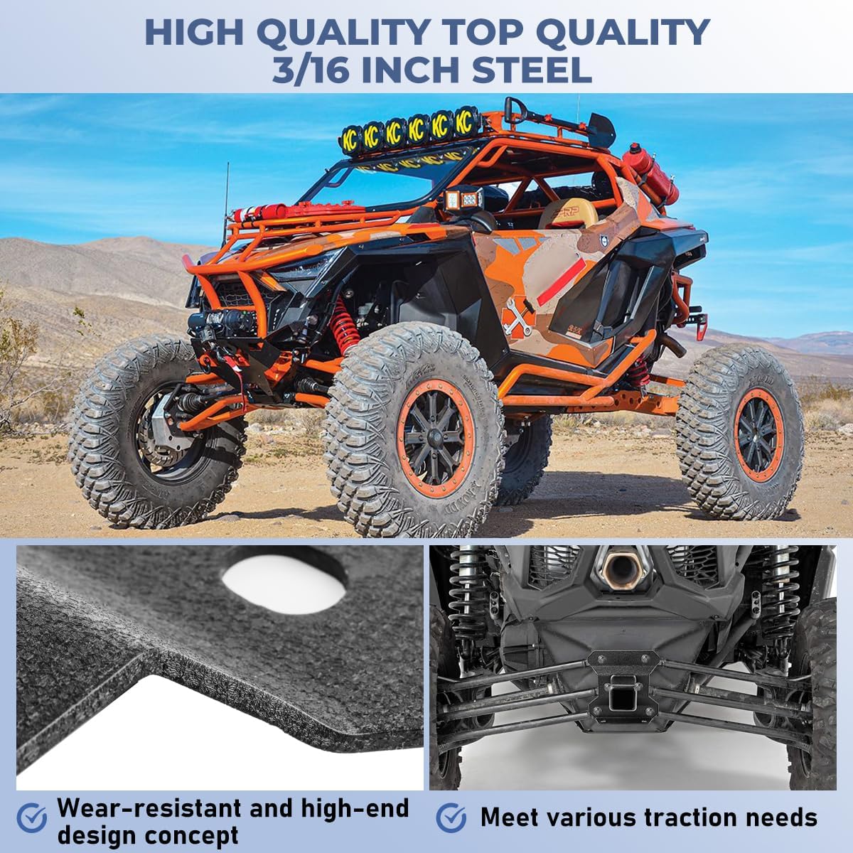 Maverick X3 Hitch Compatible with 2017-2021 Can Am Maverick Turbo/Max Turbo/X DS/X RS Turbo, Heavy-Duty UTV Rear Hitch Receiver Hitch Plate Standard 2inch Attachments