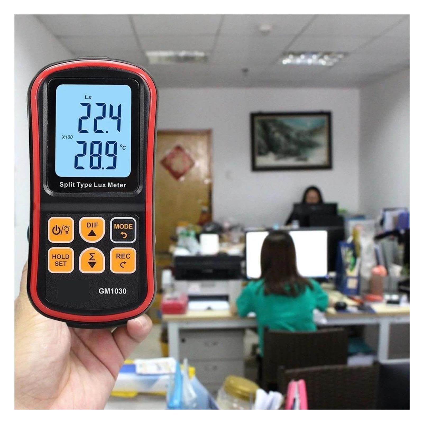 Medidor de Tinte, Medidor de luz Digital GM1030 0-200.000 Lux FC fotómetro Mini probador Ambiental