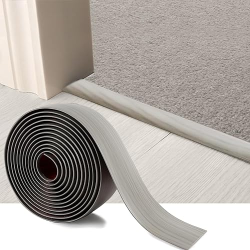SUVEUS - Tira de transición de piso de 10 pies, tiras de vinilo autoadhesivas para cubierta de suelo, tira de transición de diseño de grano de
