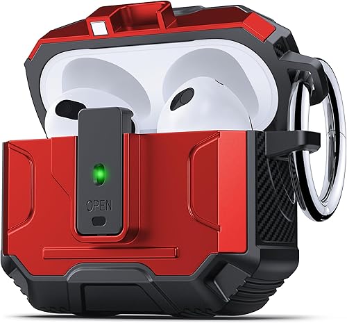 Miniatura 8 de DASFOND Armor - Funda rígida de grado militar para Airpods Pro, protección de cuerpo completo a prueba de golpes, soporte de carga inalámbrica con