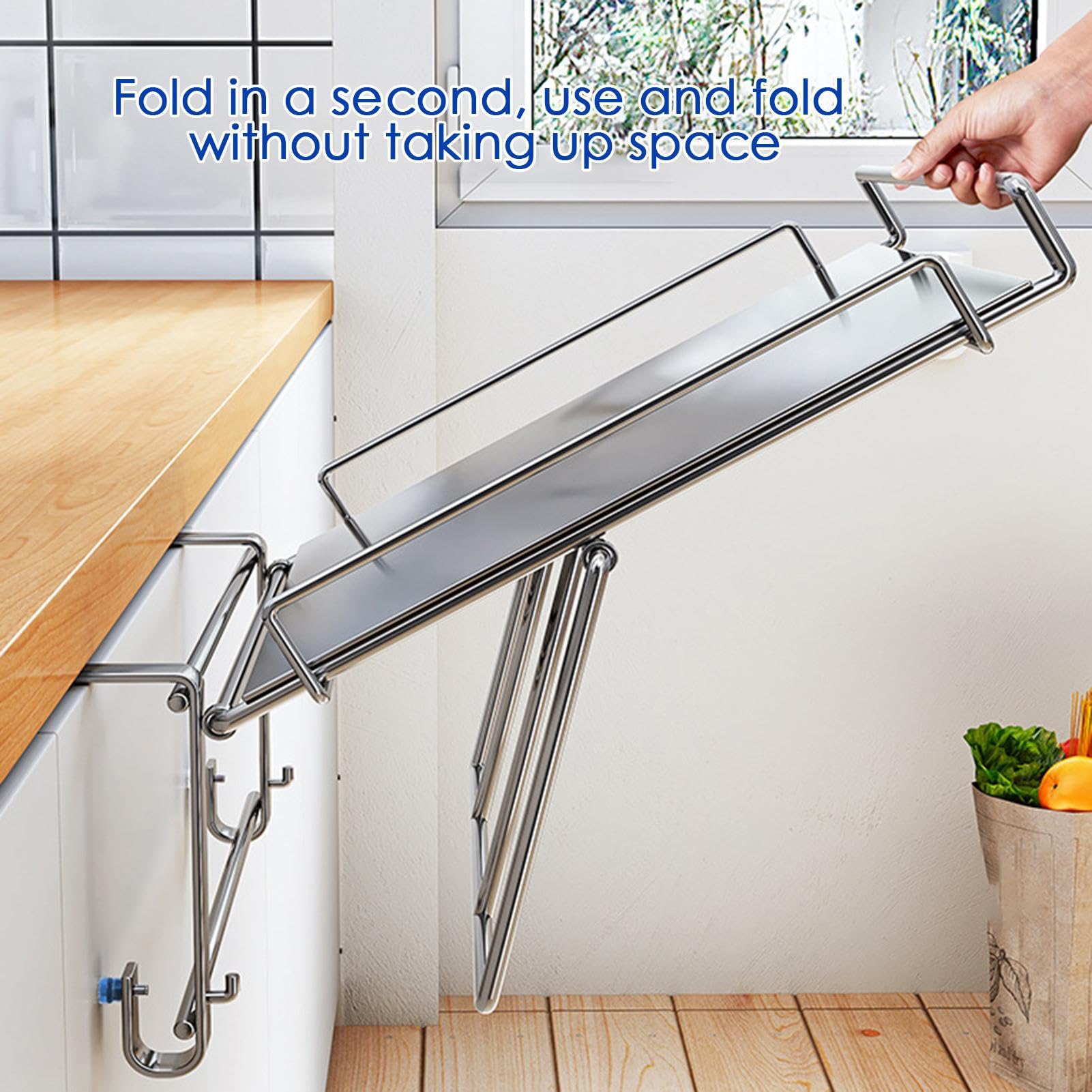 Organizador De Puerta De Armario Organizador De Ganchos Plegable Para | Estante De Acero Inoxidable Para Cocina Baño Dormitorio Balcón