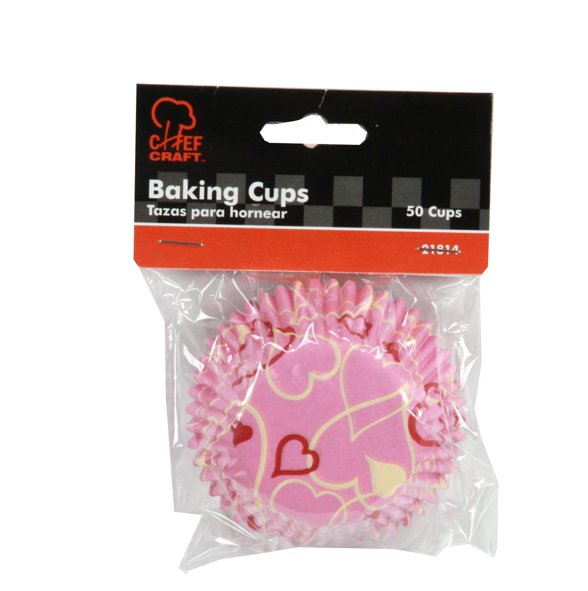 Chef Craft 50 Count Cupcake Liners, Hearts by Chef Craft