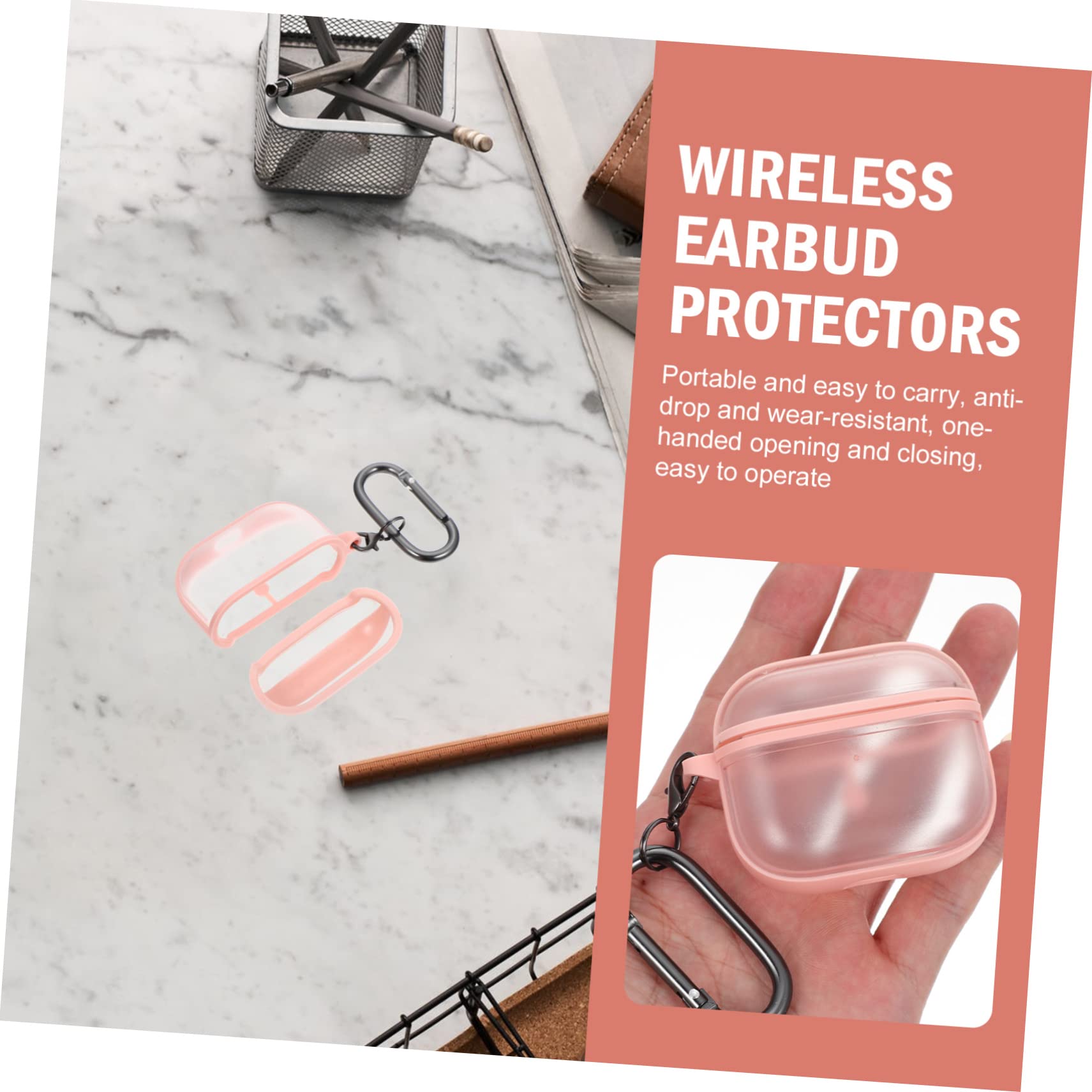 HOMSFOU 5 Juegos Caso De Auriculares Protector De Llavero - Funda para Auriculares Llavero De La Caja del Auricular Protector De Inalámbricos Caja De Rosa