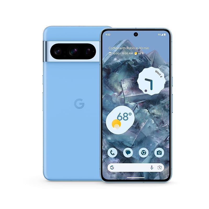 Google Pixel 8 Pro - Smartphone Android desbloqueado con teleobjetivo y pantalla Super Actua - Batería de 24 horas - Bahía - 128 GB