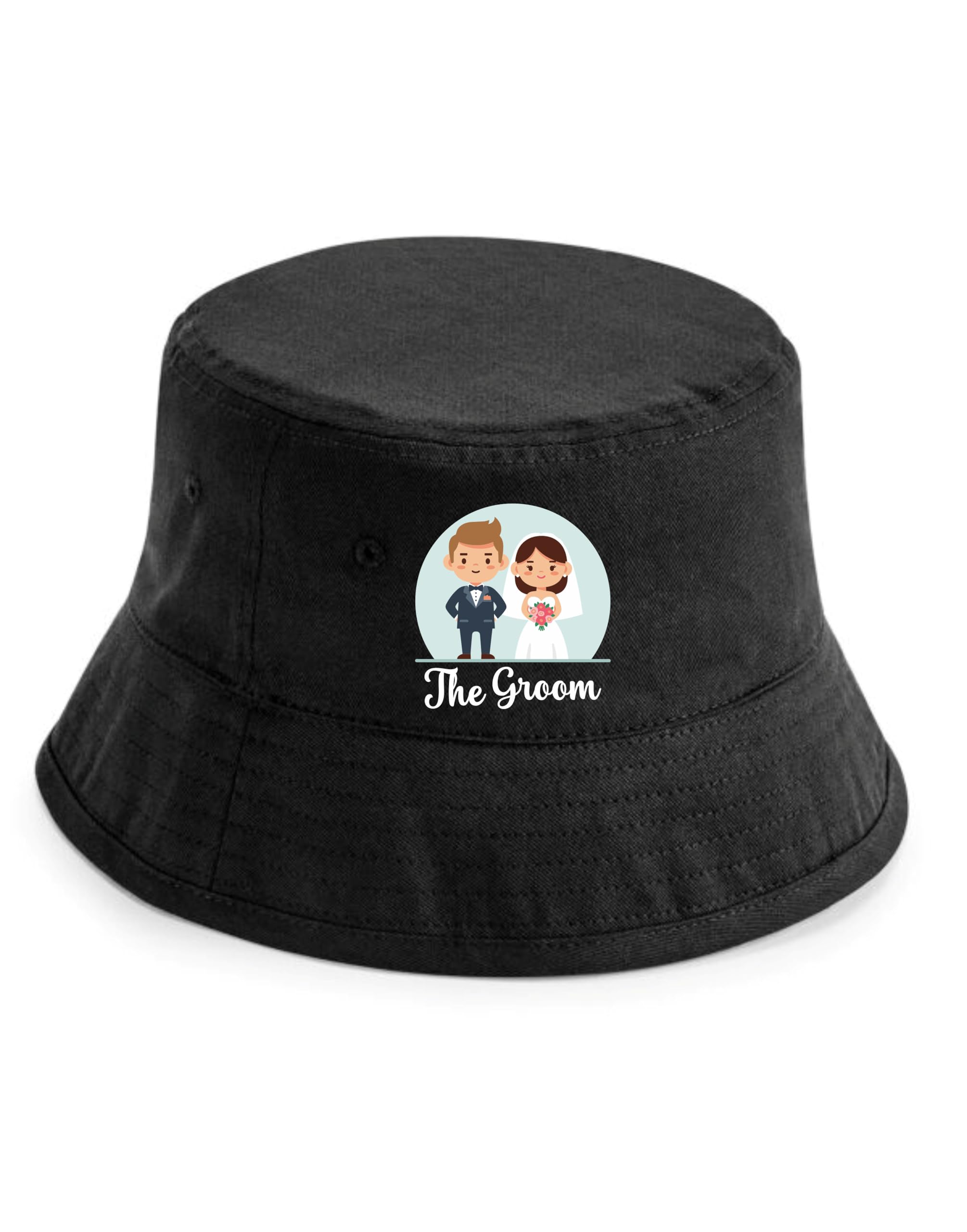 Print4u Unisex Black The Groom Bucket Hat Stag Do Wedding Stag Party Gift Lxl