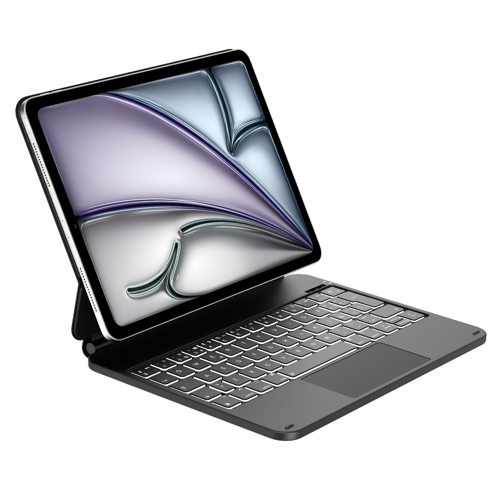 Funda Teclado para iPad Air 11 M4 2026/ M3 2025/ M2 2024, Magic Keyboard per iPad Air 5/4, Español Ñ Bluetooth Retroiluminado Trackpad Teclado para iPad Pro 11'' 4/3/2/1 Gen-Negro