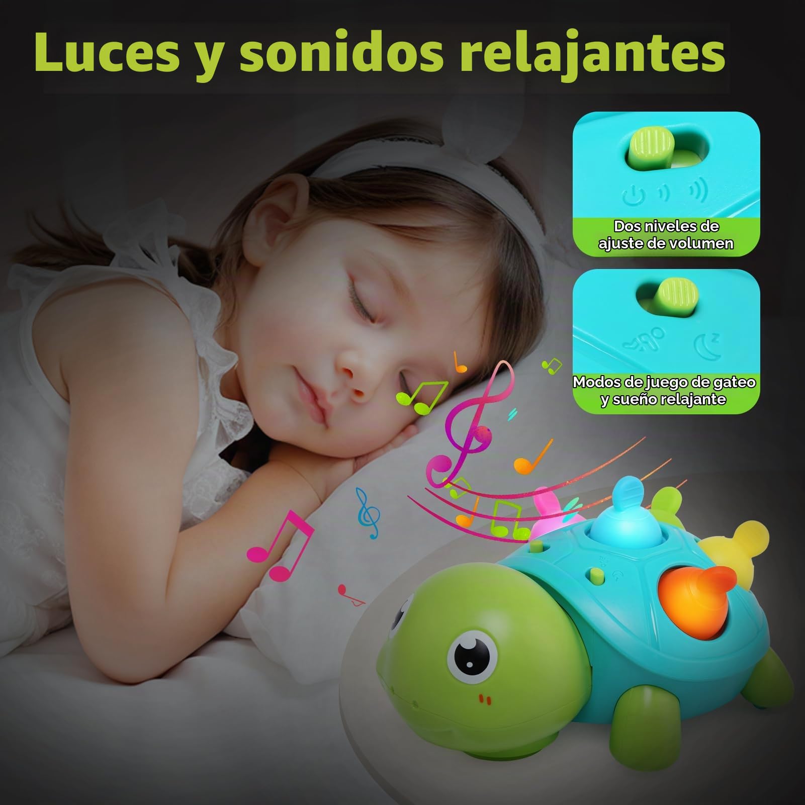 JoyPlus Juguetes Bebes 6-12 Meses, Tortuga Musical Juguetes Gateo para Niños 1 Año, Interactivo Juguetes para Gatear con Luces y Sonidos, Elefante Interactivo Juguetes Niños 1 Año, Regalos Originales