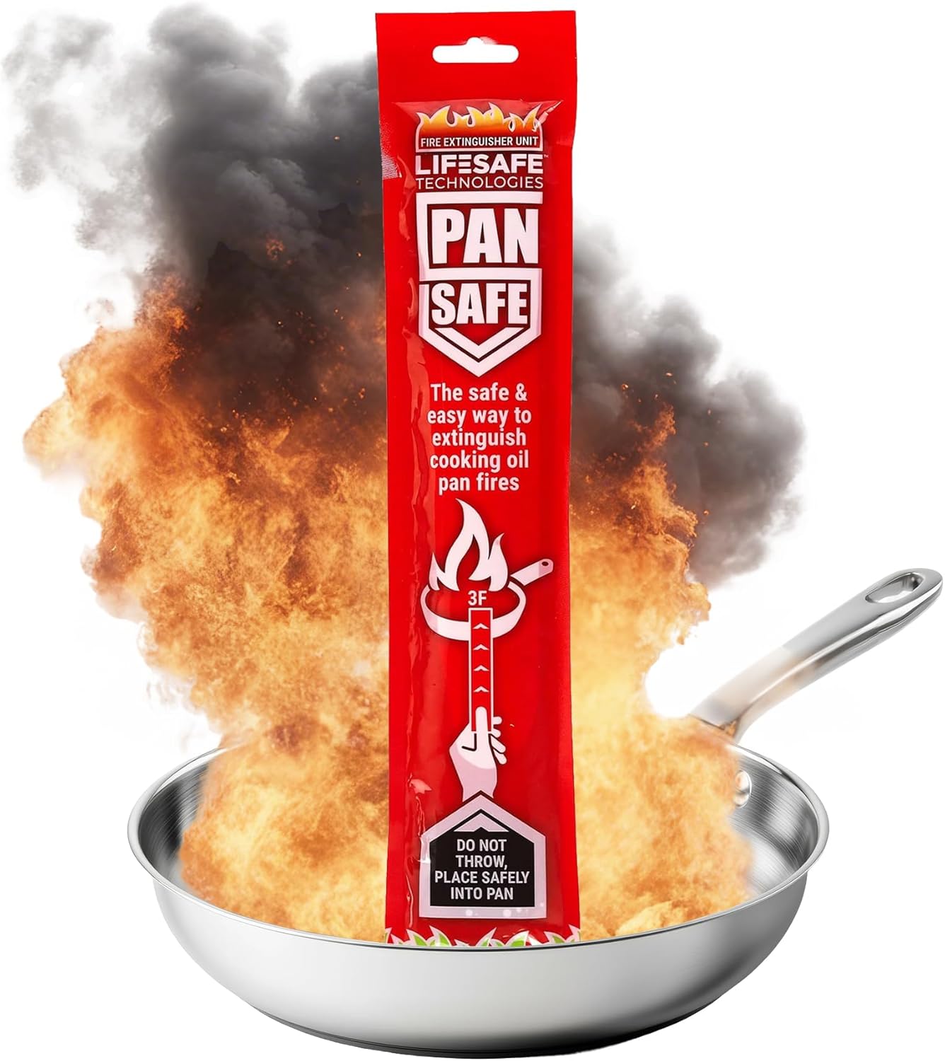 PanSafe Fire Extinguishing Sachet by LifeSafe Technologies | Non-Toxic, Non-Hazardous & Eco-Friendly Fire Safety Device Made Specifically to Extinguish Cooking Oil and Grease Pan Fires in the Kitchen