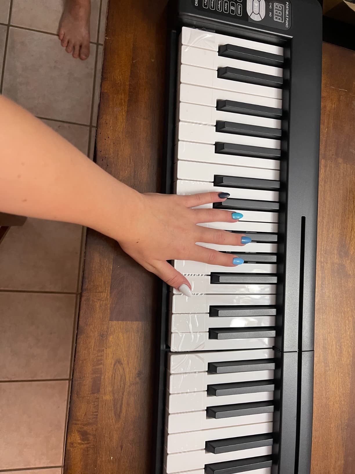 30/mo Finance FVEREY 61 Key Folding Piano Keyboard, Semi Weighted