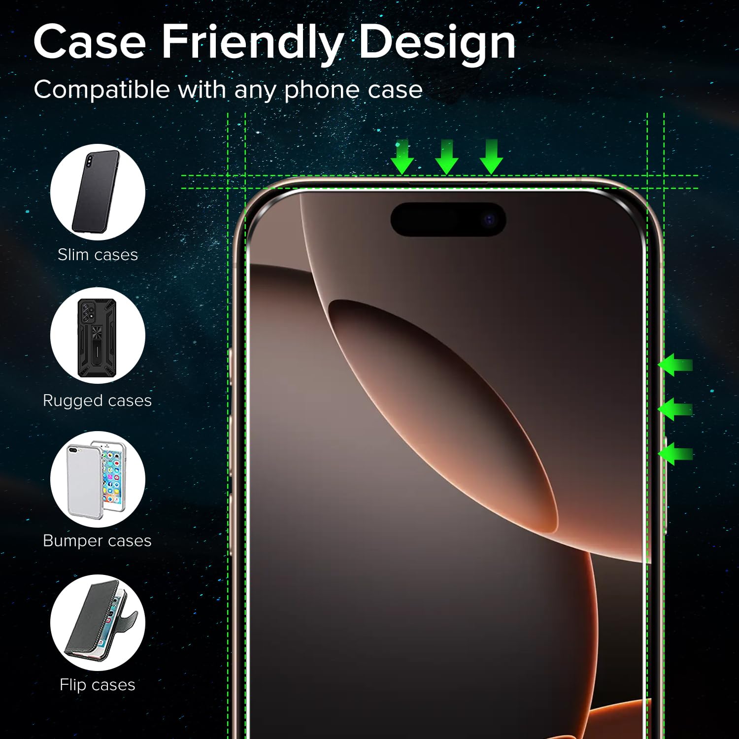 iVoler Vetro Temperato per iPhone 16 PRO, 3 Pezzi Pellicola Protettiva Anti Graffio e Fotocamera Con Cornice di Installazione, HD Chiaro, Senza Bolle