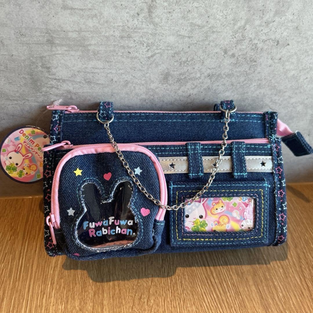 平成　デニム　ペンケース　チワワ 平成 筆箱 デニム ペンケース レトロ 実写 犬 チワワライフ