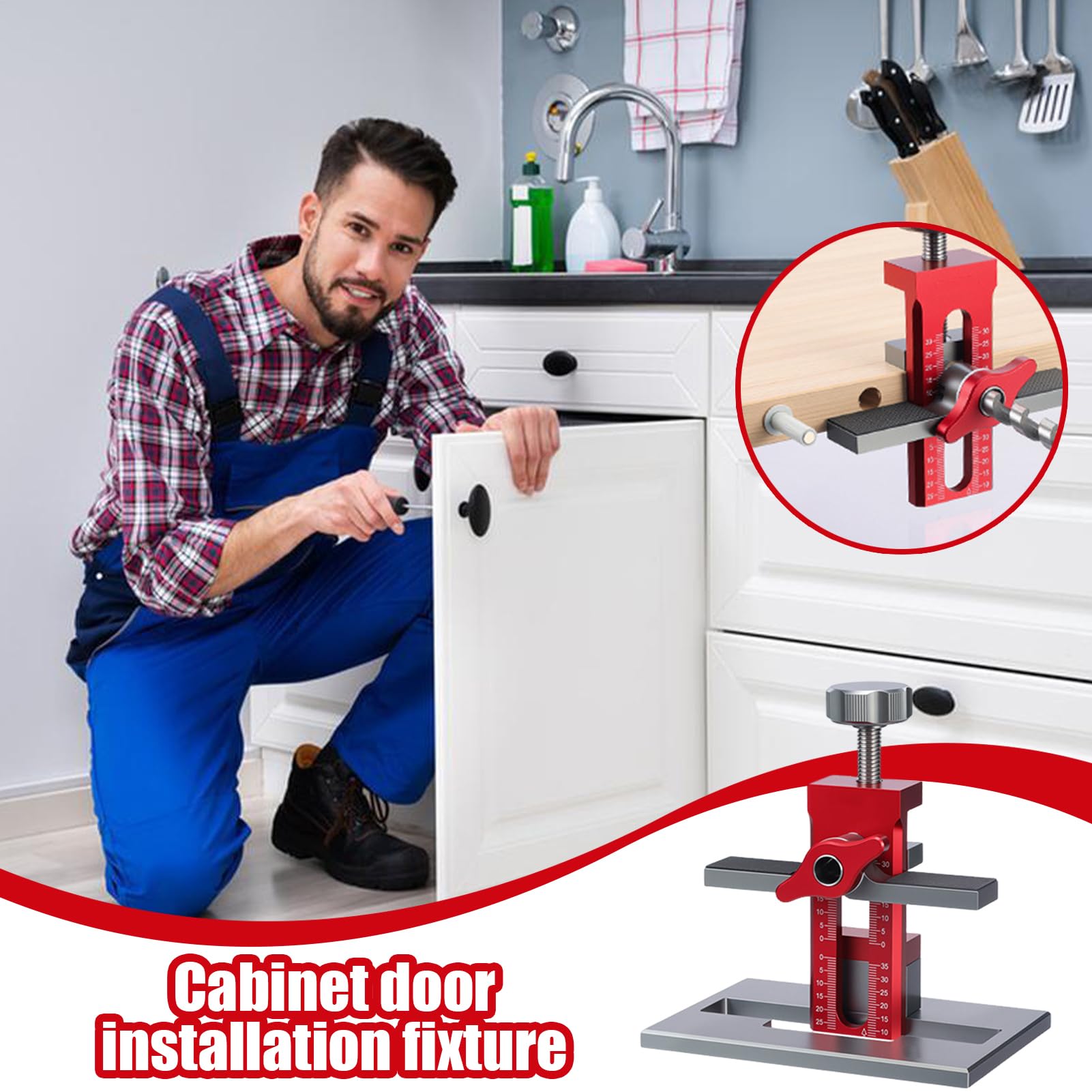 Herramienta de colocación de puertas de muebles | Montaje de cajones - Plantilla de montaje y universal para carpintería, hogar, muebles y cocina