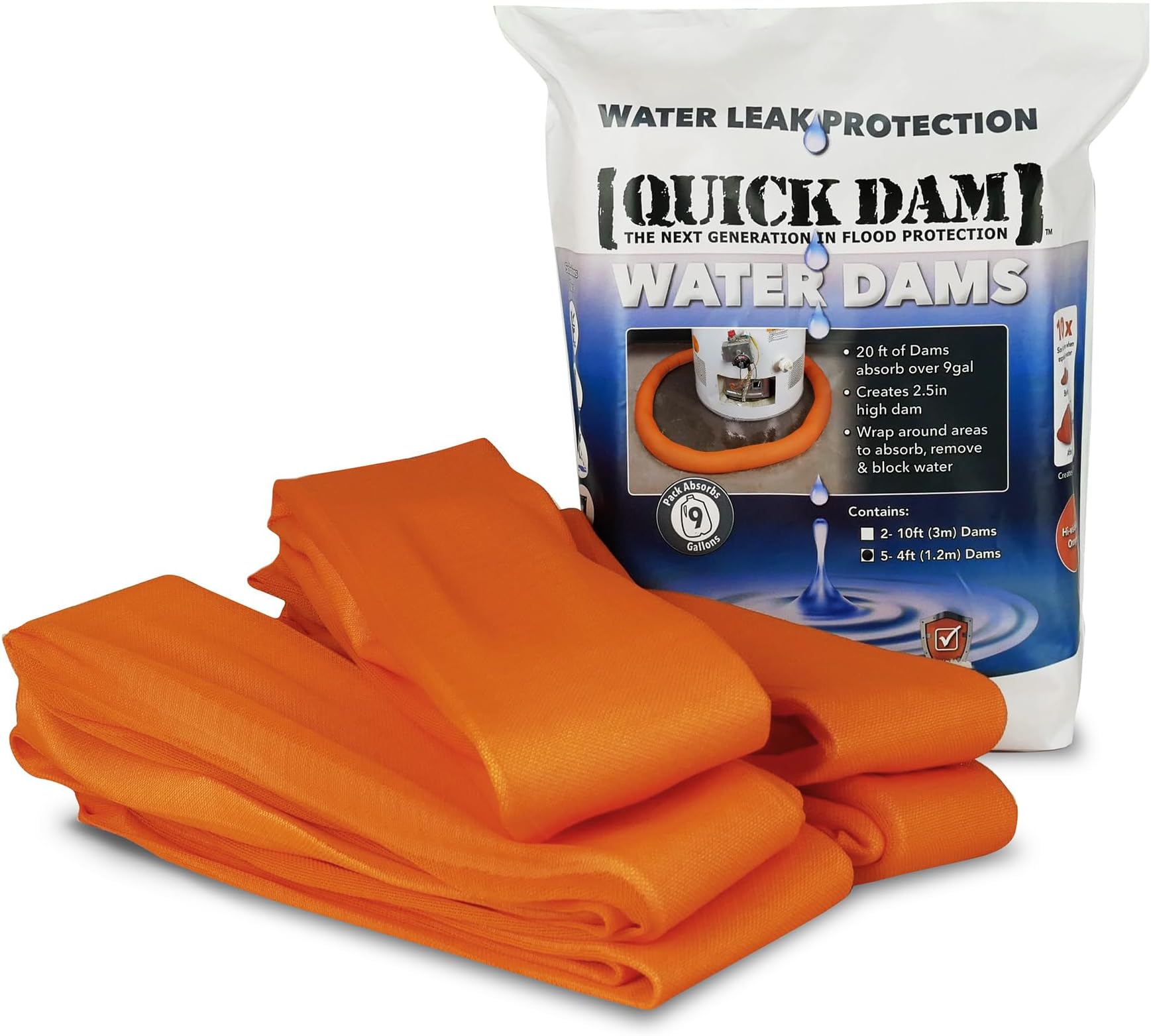 Quick Dam WUB24-5 Indoor Water Dams, Orange, 5