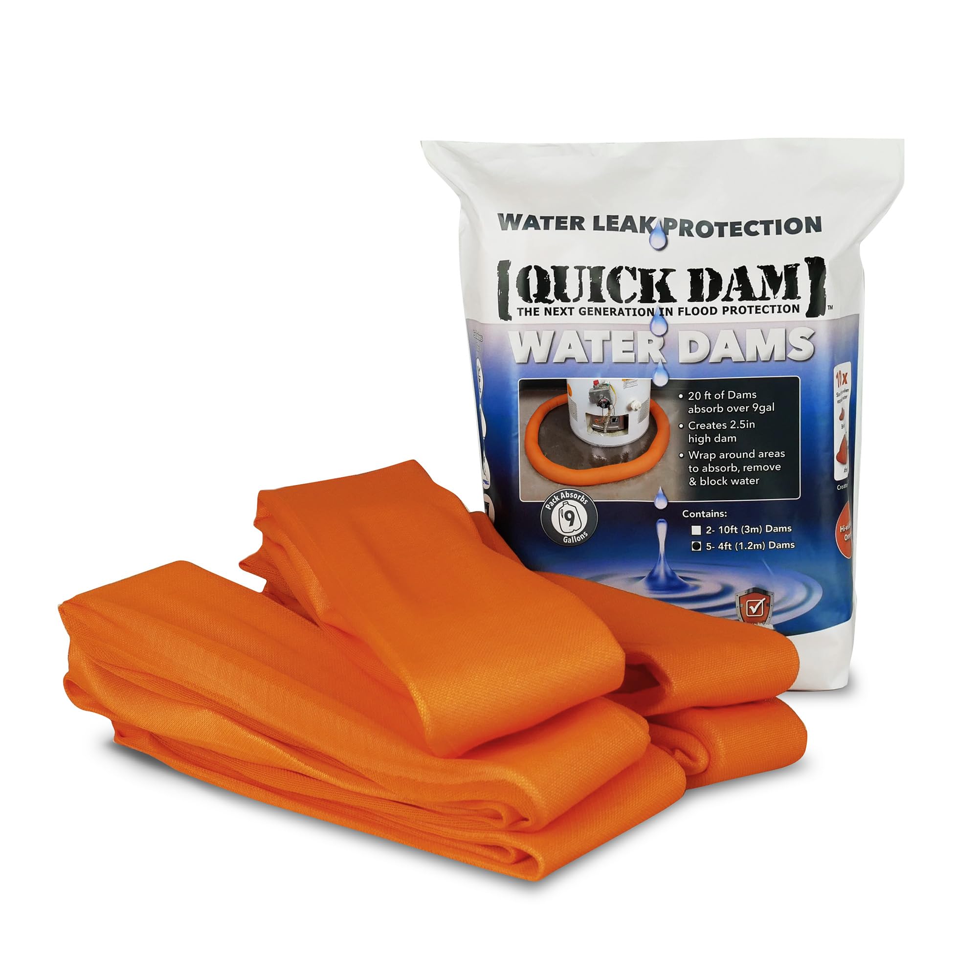 Quick Dam WUB24-5 Indoor Water Dams, Orange, 5