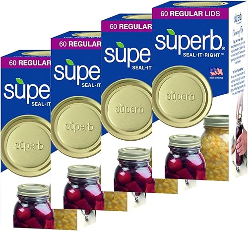 Tapas para conservas  Mason Jar tapa de boca regular para frascos Ball y Kerr, 2.75 pulgadas de grado alimenticio con sellos gruesos, fabricado en