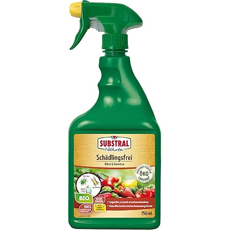 Substral Naturen Bio Schädlingsfrei Obst- & Gemüse, Natürliches Mittel gegen Schädlinge an Pflanzen, 750 ml Flasche