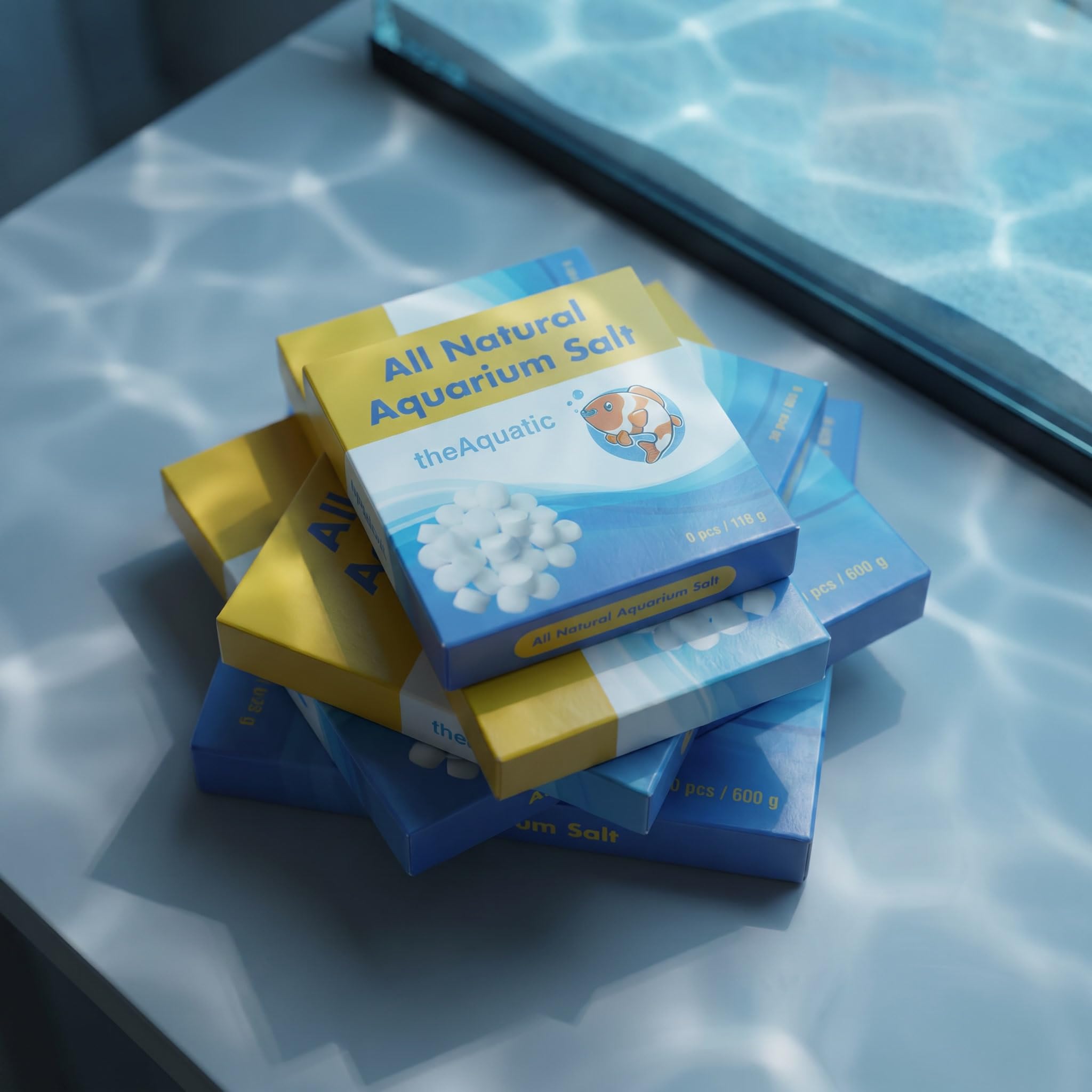 Sal de acuario premium, tabletas de agua dulce para tratamientos de agua de acuario, suministros esenciales (40 tabletas)