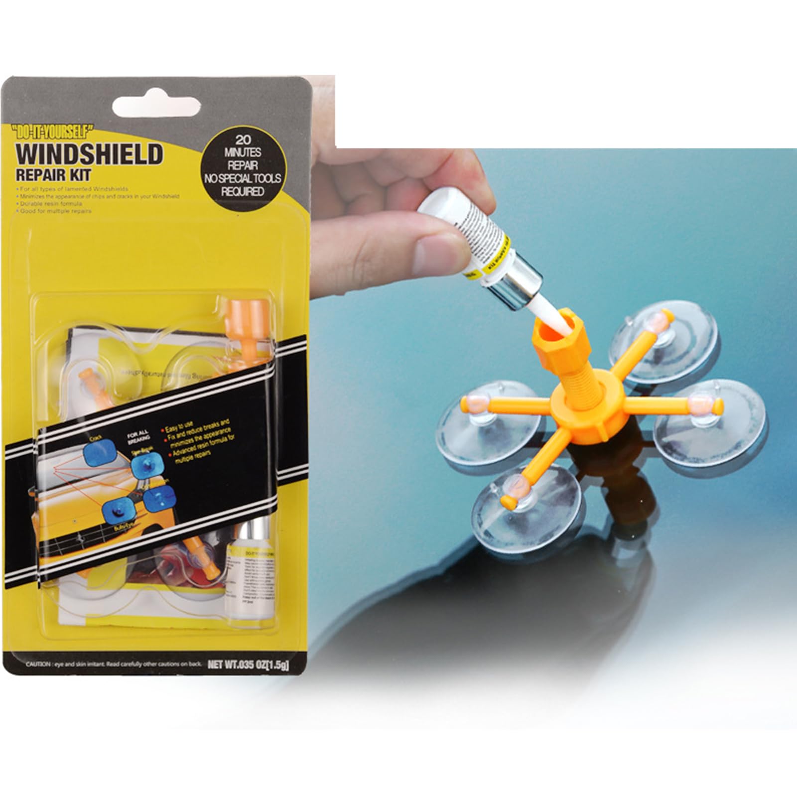 Kit Riparazione Parabrezza Auto,Kit Riparazione Parabrezza per la Riparazione,Kit Ripara Vetro Auto,Kit Riparazione Crepe Vetro,Kit Riparazione Parabrezza Per La Rimozione