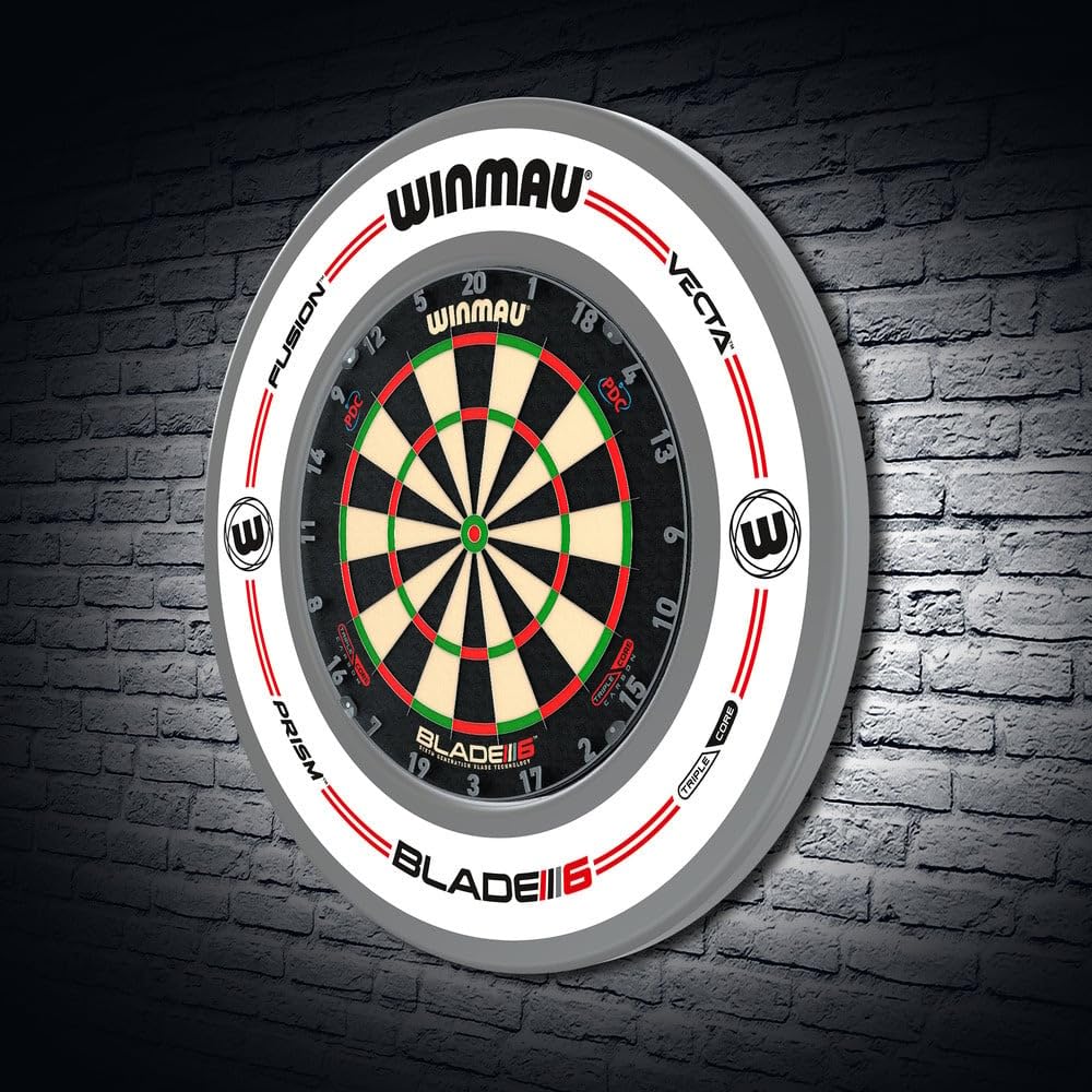 WINMAU Pro Line Anneau de protection mural pour cible de fléchettes – Gris et blanc – Protection murale durable pour cible de fléchettes – Accessoires professionnels
