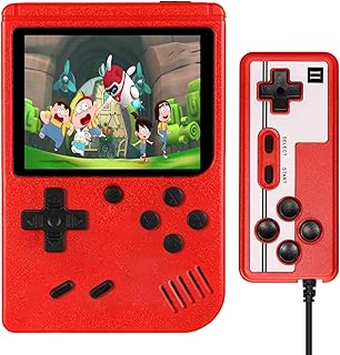 Retro Handheld Game Console with 500 Classical FC Games，Portable Retro Video Games Consoles，Rechargeable Battery & 3-Inch Color Screen Portable FC Handheld Games for Adults Kids Boys (Red-Classic)